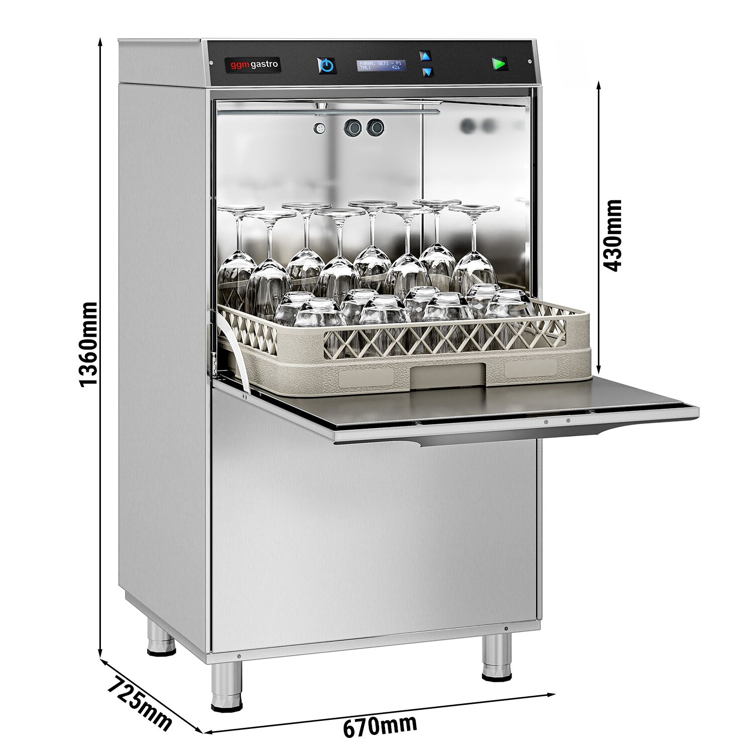 Lave-Vaisselle à Double Paroi - Numérique - 6,75 kW - avec Pompe de Détergent, de Rinçage & de Vidange