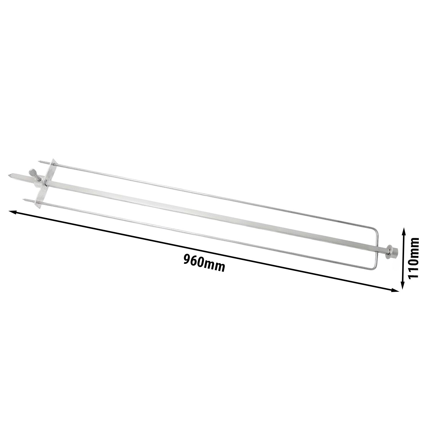 Stainless Steel Skewer Spit for Chicken Grills GHKM424-B Series - 110x960mm - Stainless Steel - compatible with GHKM424-B