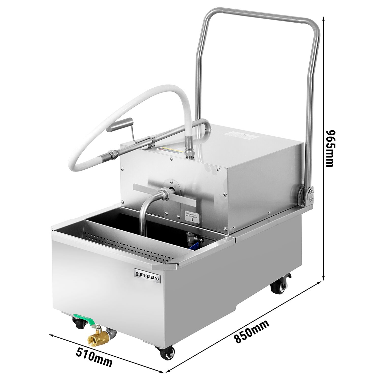 Filtre à huile de friture avec robinet de vidange – 48 litres/minute – 550 watts