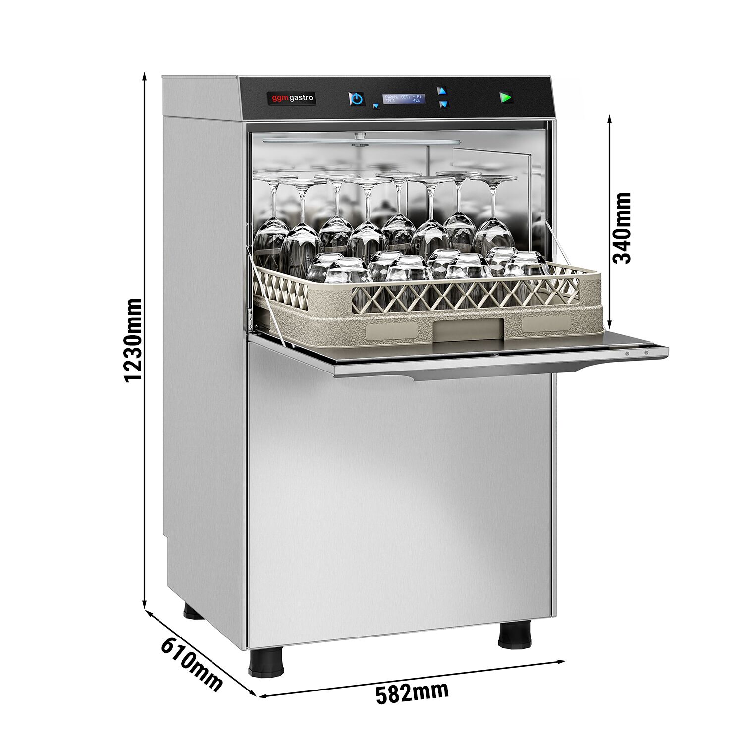 Lave-Vaisselle à Double Paroi - Numérique - 3,9 kW - avec Pompe de Détergent & de Rinçage