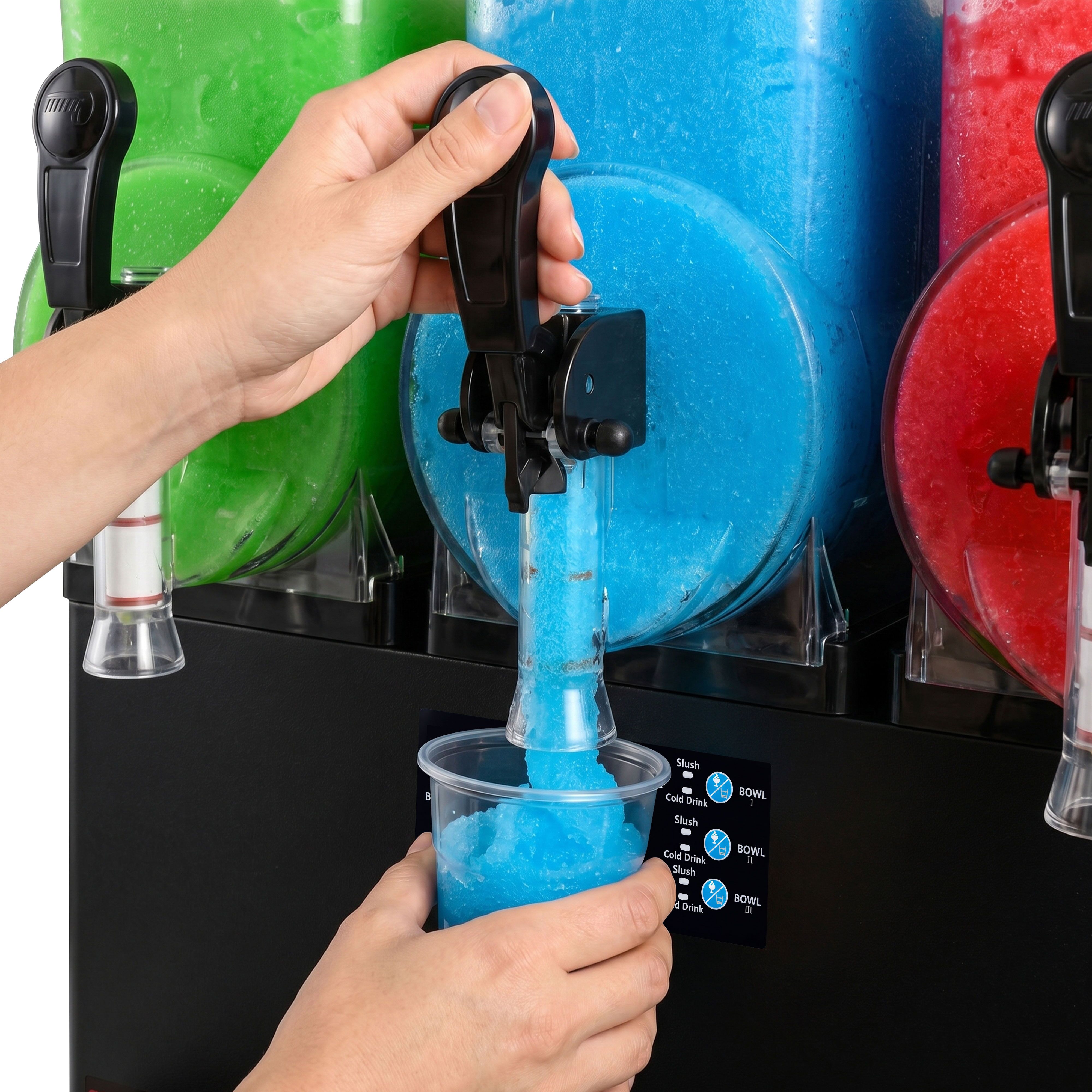 Slushmachine - 3 x 12 liter - 1,1 kW - digitaal - zwart