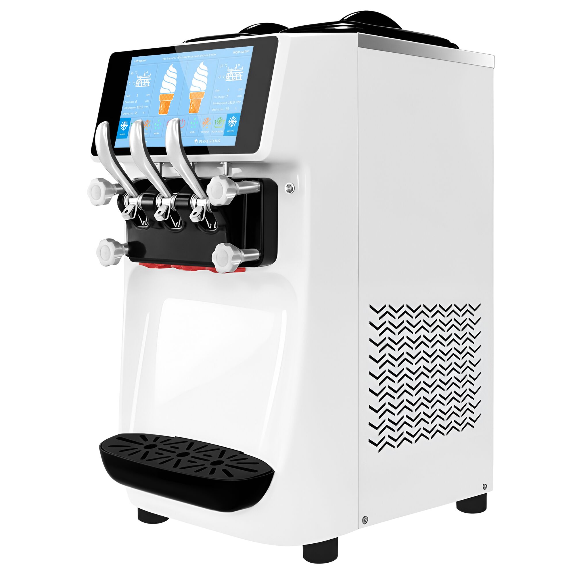Machine à glace à l’italienne - 30-32L/h - 2,68kW - Écran tactile - 3 parfums (2 + panaché) - À poser