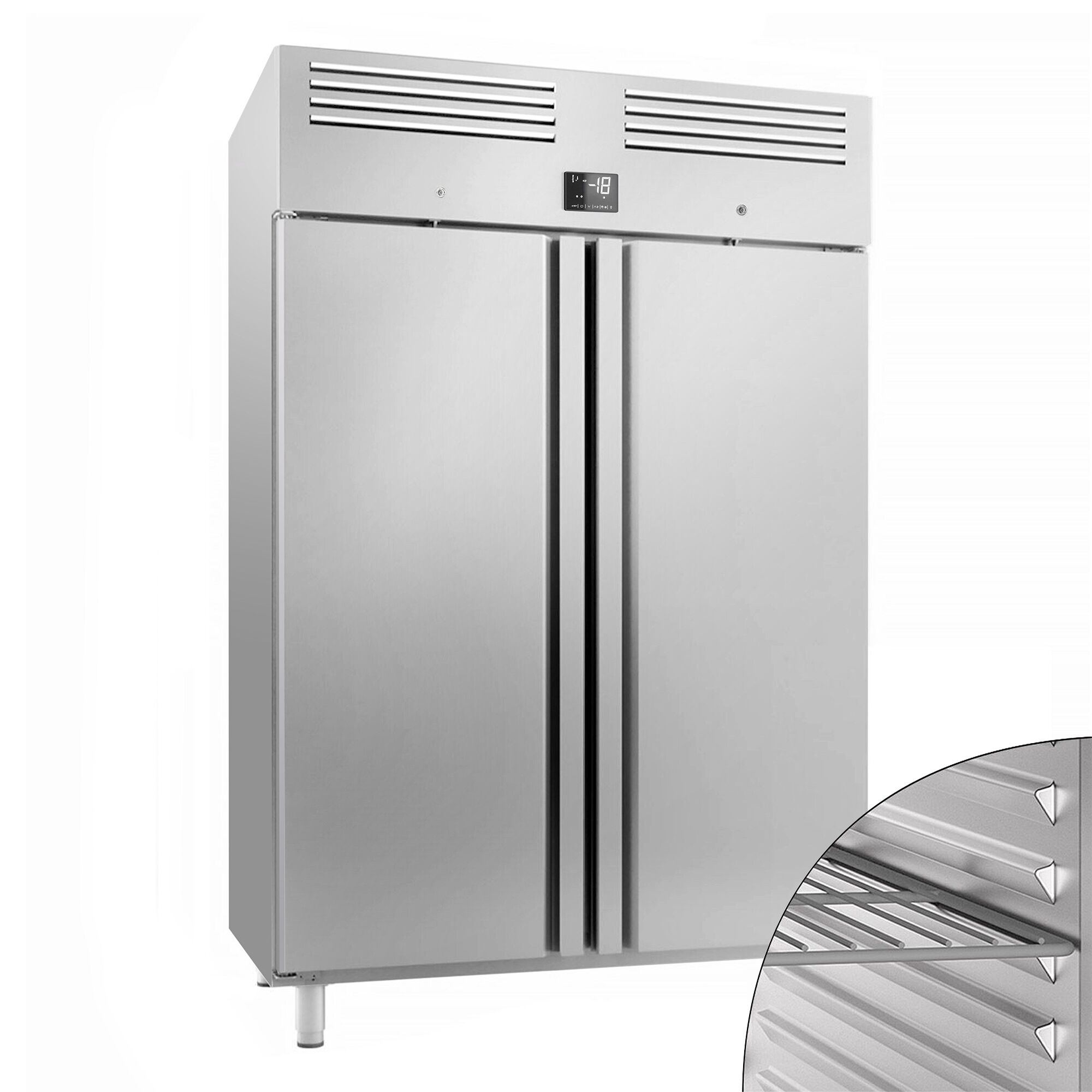 Armoire réfrigérée négative en acier inoxydable PREMIUM PLUS – GN 2/1 – 1240 litres – avec 2 portes