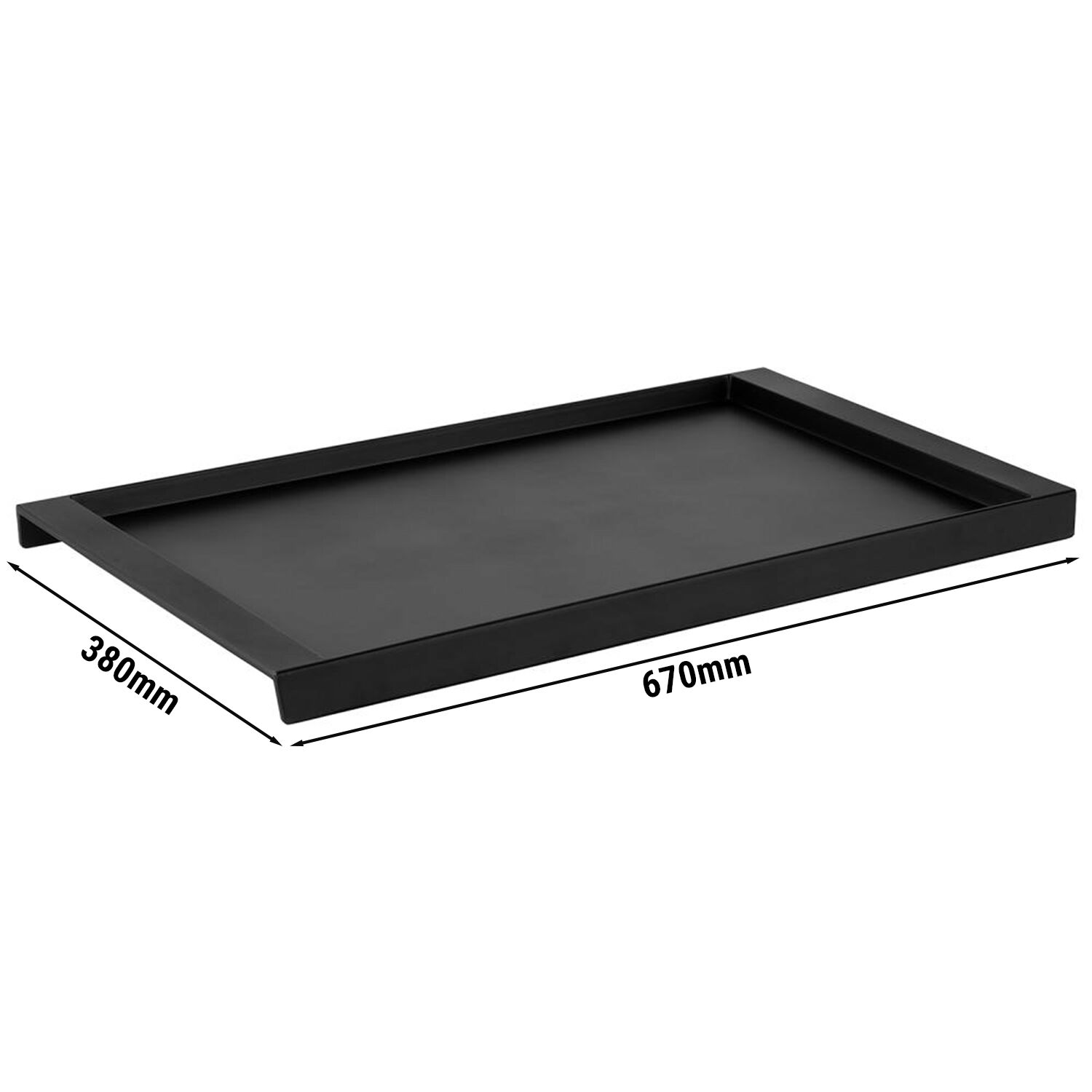 Plateau de présentation - Mélamine - 670x380mm - Hauteur:40mm - Noir - empilable, compatible lave-vaisselle