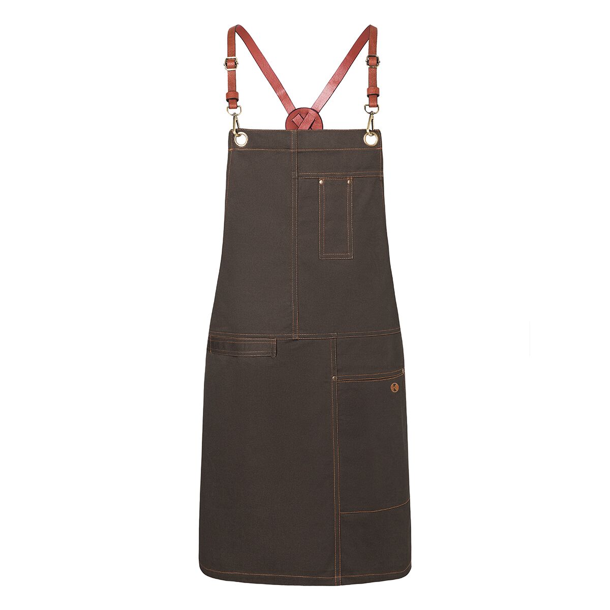 (6 pièces) KARLOWSKY | Tablier à bavette Urban X-Style - Chocolat