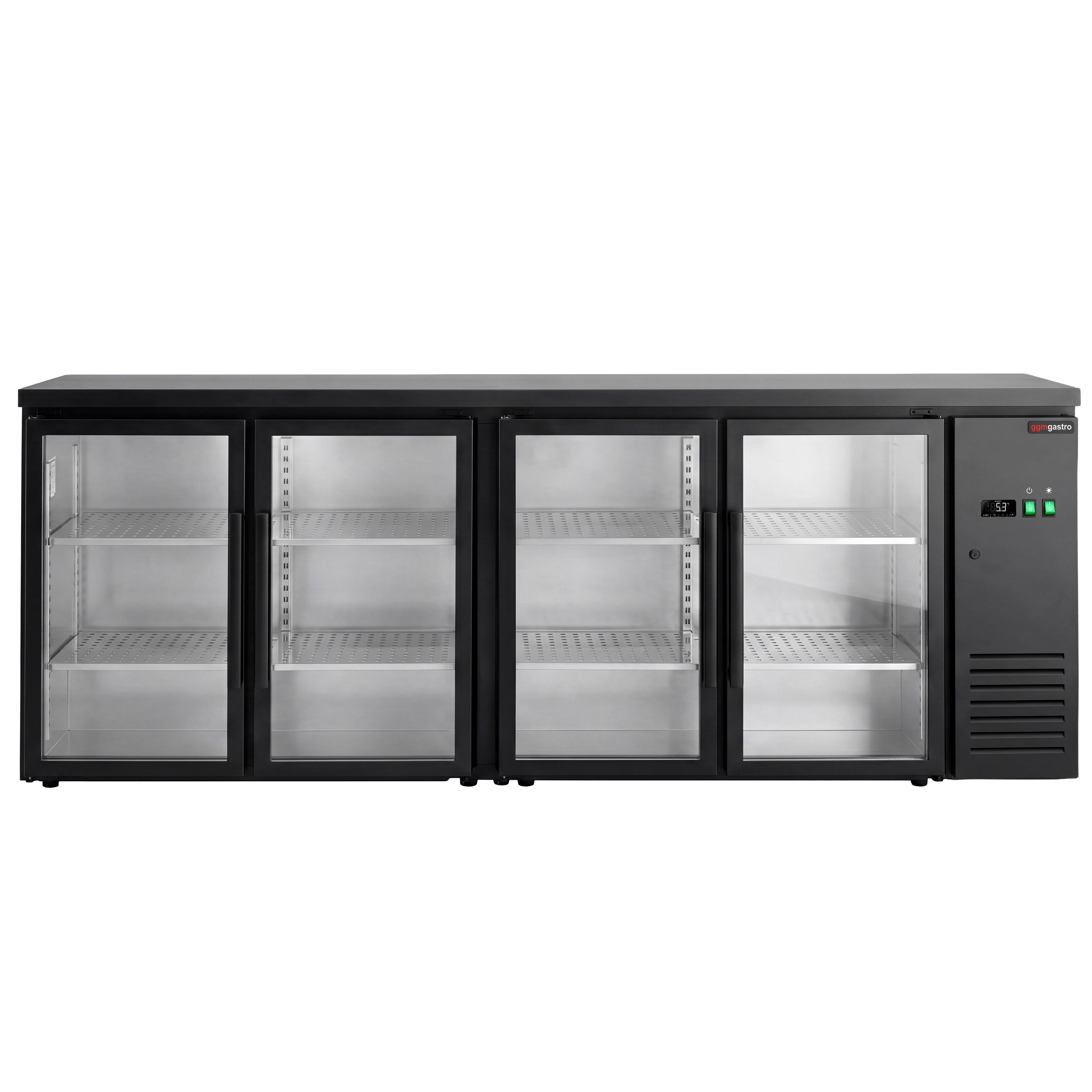 Commercial Back Bar Cooler ECO – 2540 mm – with 4 Glass Doors – with RGB LED Lighting