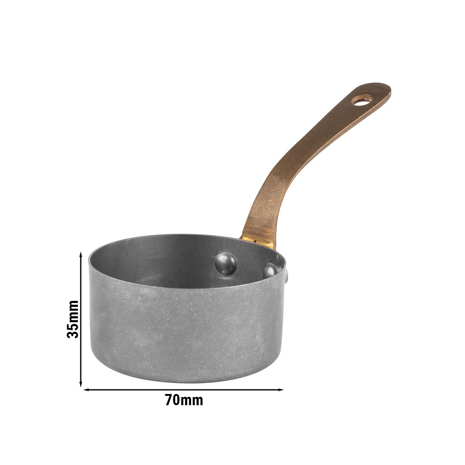 (6 pièces) Casserole à manche / casserole de service - VINTARA - inox - 0,12 litre - Ø 70 mm