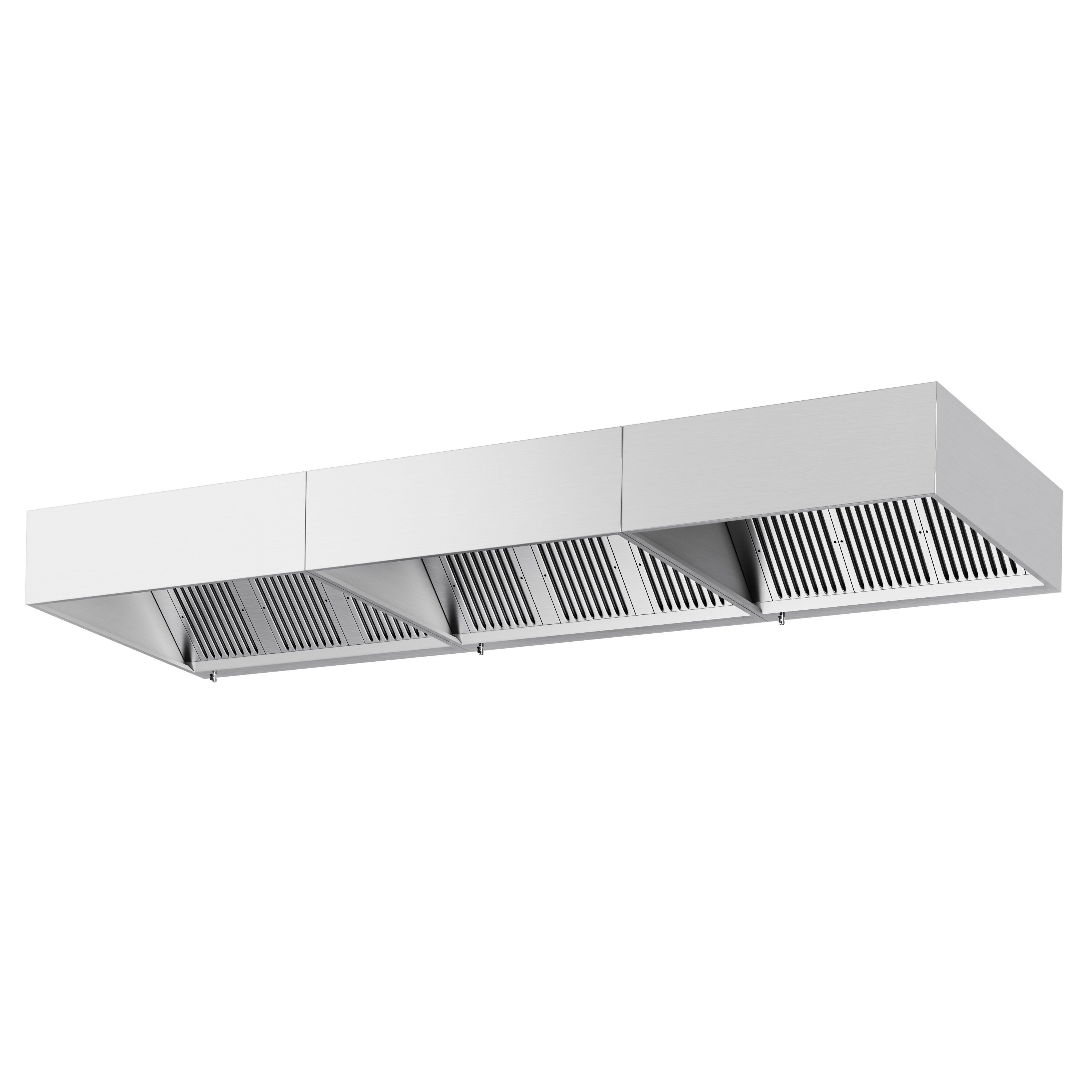 Hotte à adosser professionnelle - 4600mm - sans moteur - avec filtres et éclairage