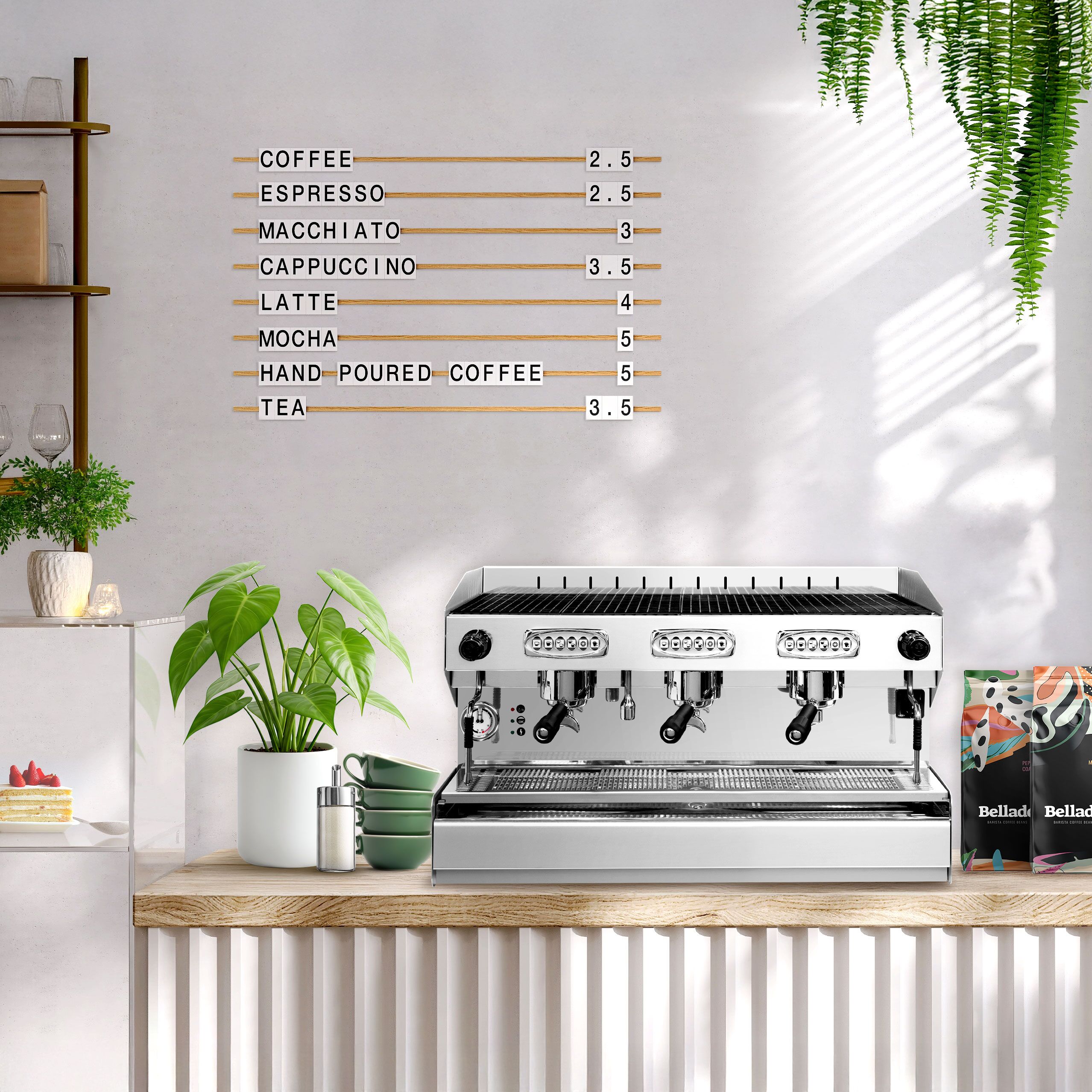 Machine à café porte-filtre « Allegro » – 3 groupes – avec système de préinfusion inclus