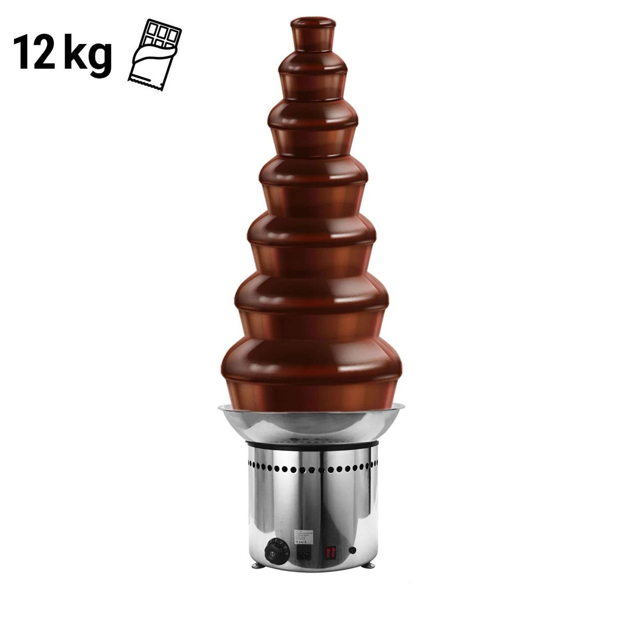 Fântână de ciocolată - 400 W - 7 nivele - Capacitate de umplere: 12 kg - Înălțime: 1000 mm