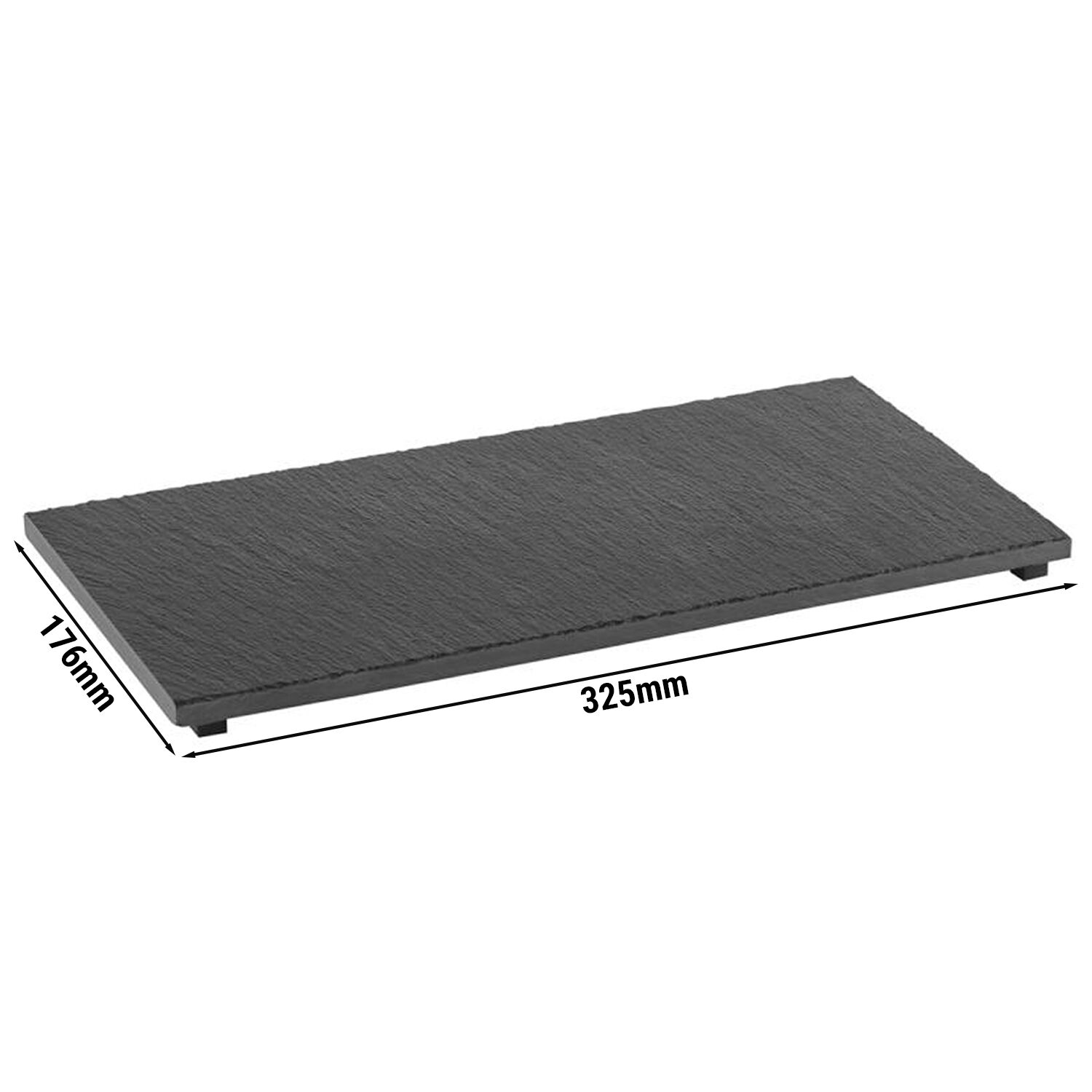 (6 pcs) Plateau en ardoise naturelle - Ardoise naturelle - GN 1/3 - VALO - Lot de 6 - 325x176mm - patins antidérapants inclus