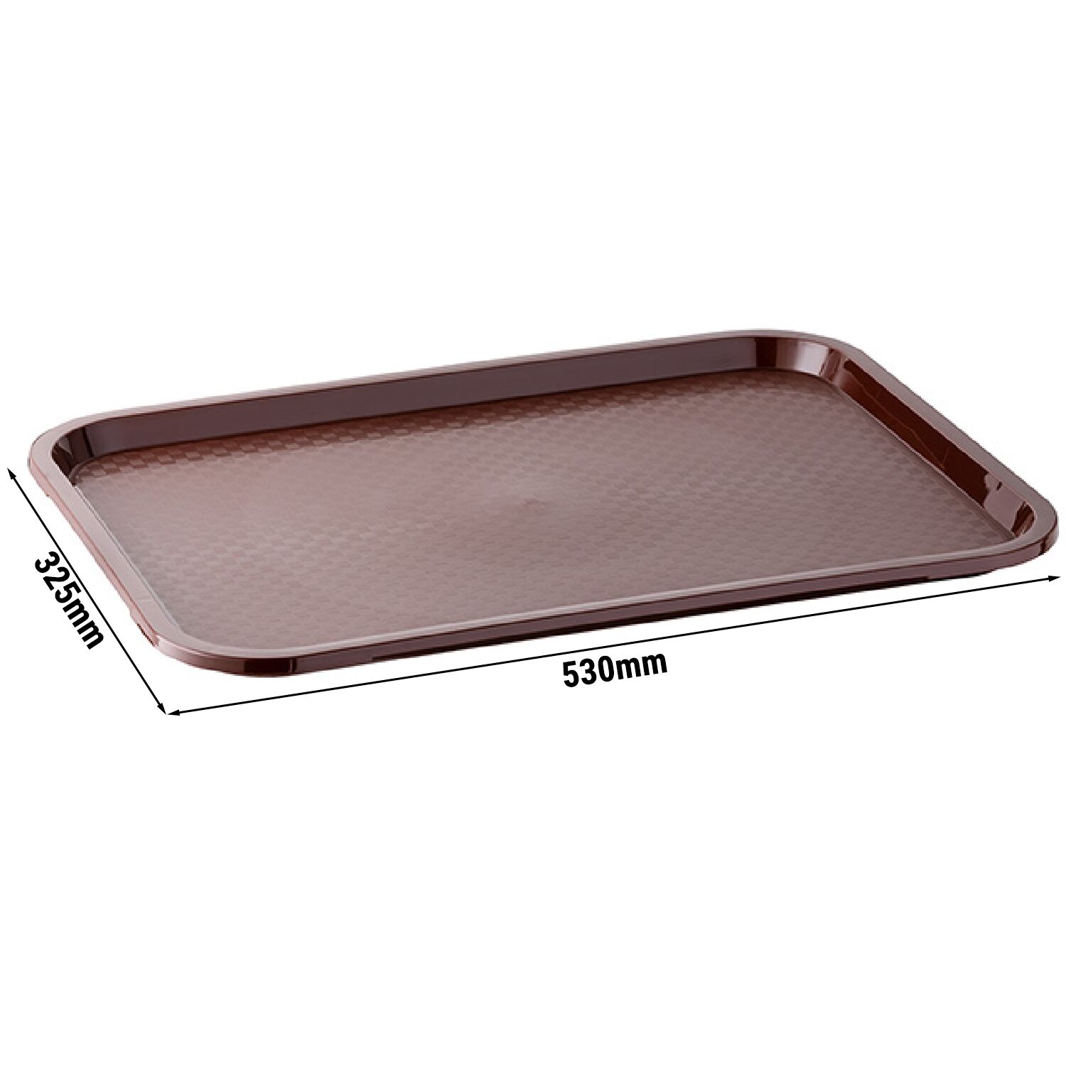 (6 pièces) Plateau FAST FOOD – GN 1/1 – polypropylène – Hauteur : 20 mm – Marron