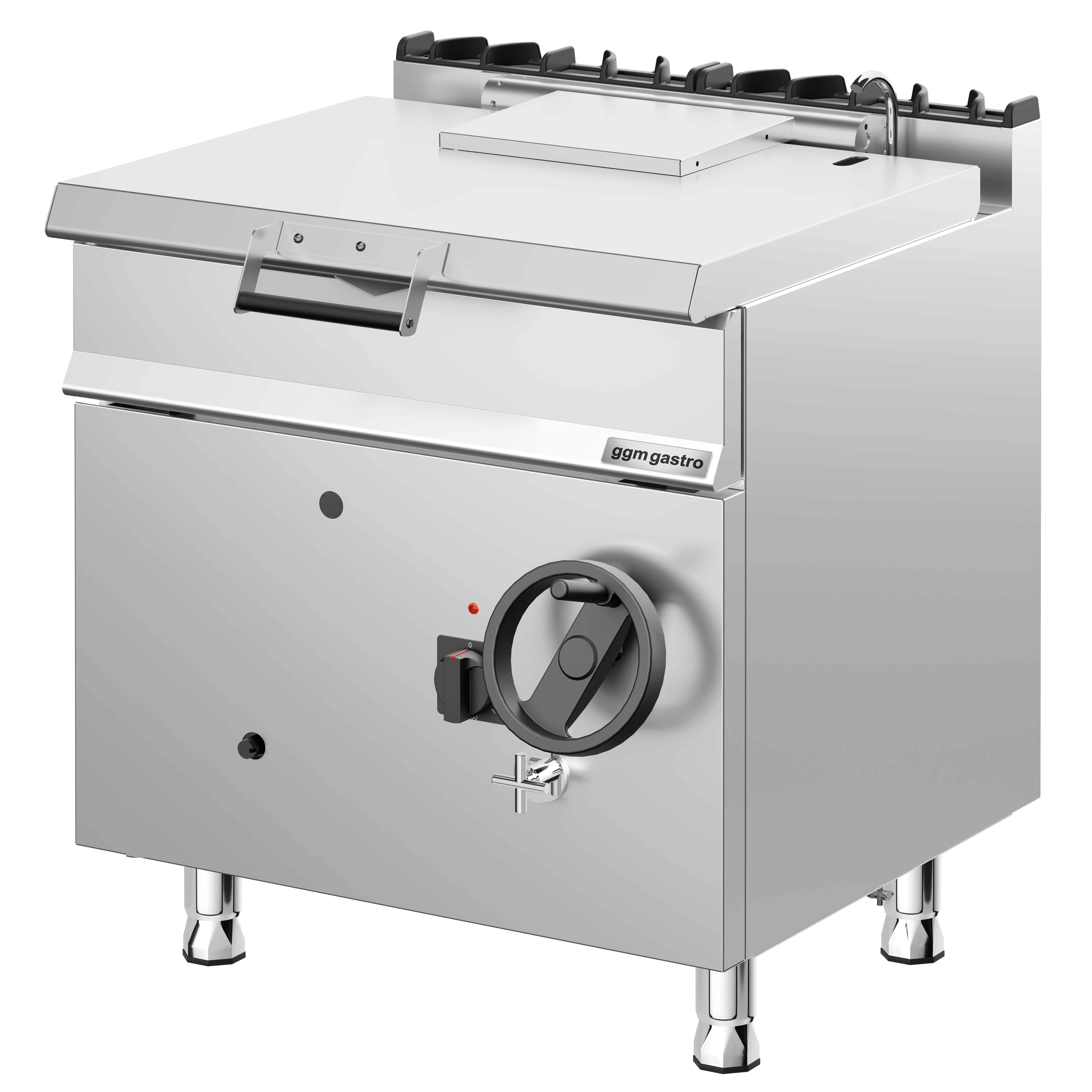Sauteuse basculante à gaz – 60 litres – 20,5 kW – avec volant manuel et raccordement d’eau