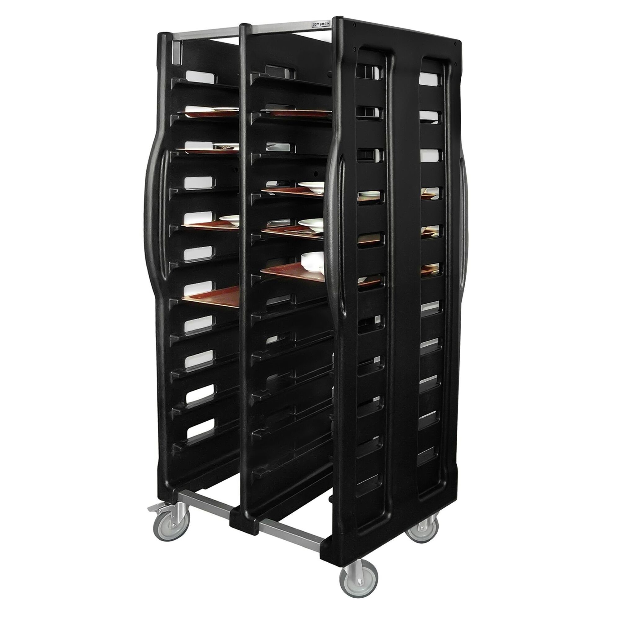 Chariot à plateaux – double – pour 24 plateaux EN 530 × 370