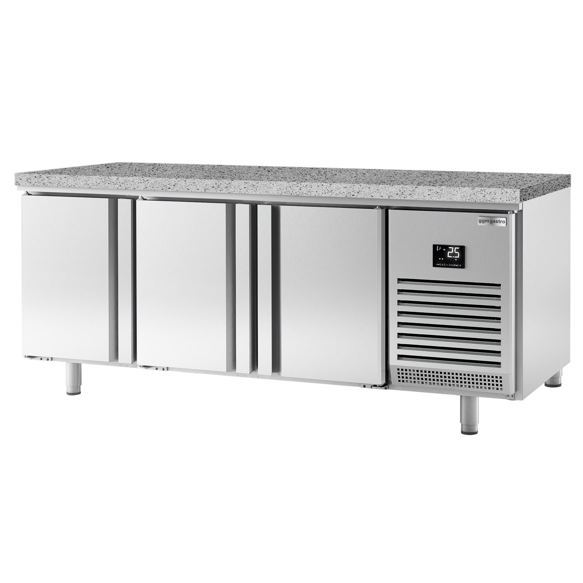 Bakery Counter Fridge PREMIUM PLUS - 2185x800mm - with 3 doors - granite worktop - capacity 635 litres