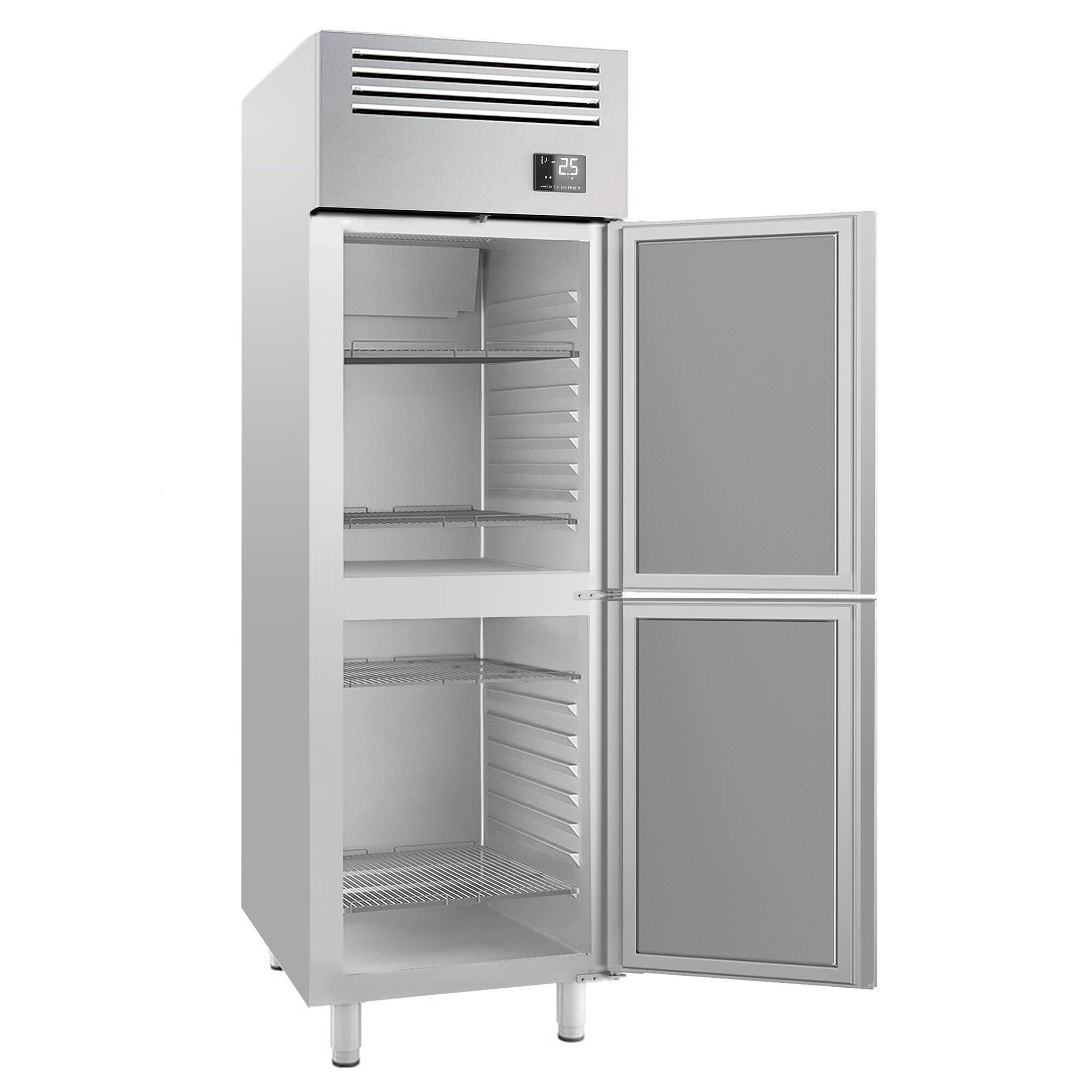 Armoire réfrigérée positive Inox AISI 304 PREMIUM PLUS - GN 2/1 - 560 L - avec 2 portes