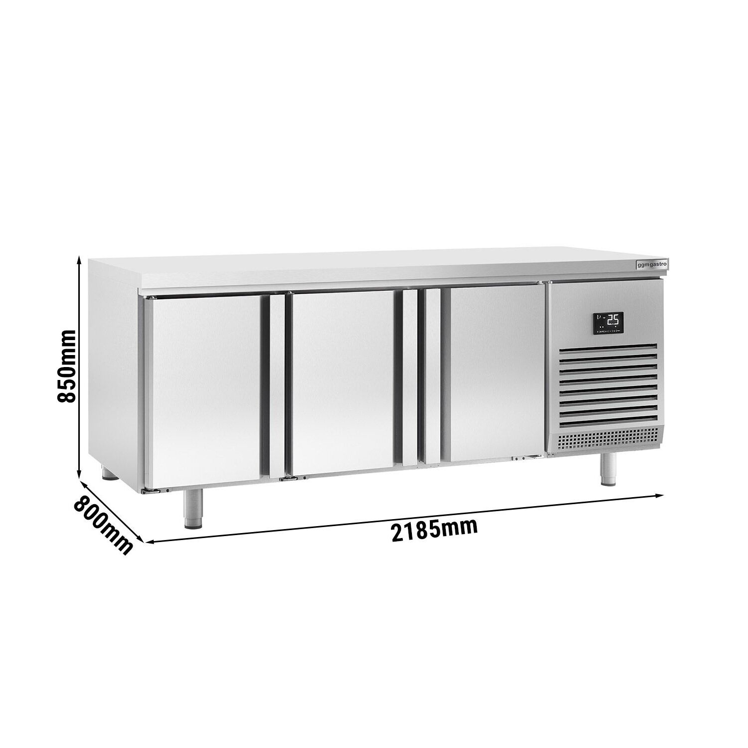Table réfrigérée de boulangerie PREMIUM PLUS - 2185x800 mm - avec 3 portes