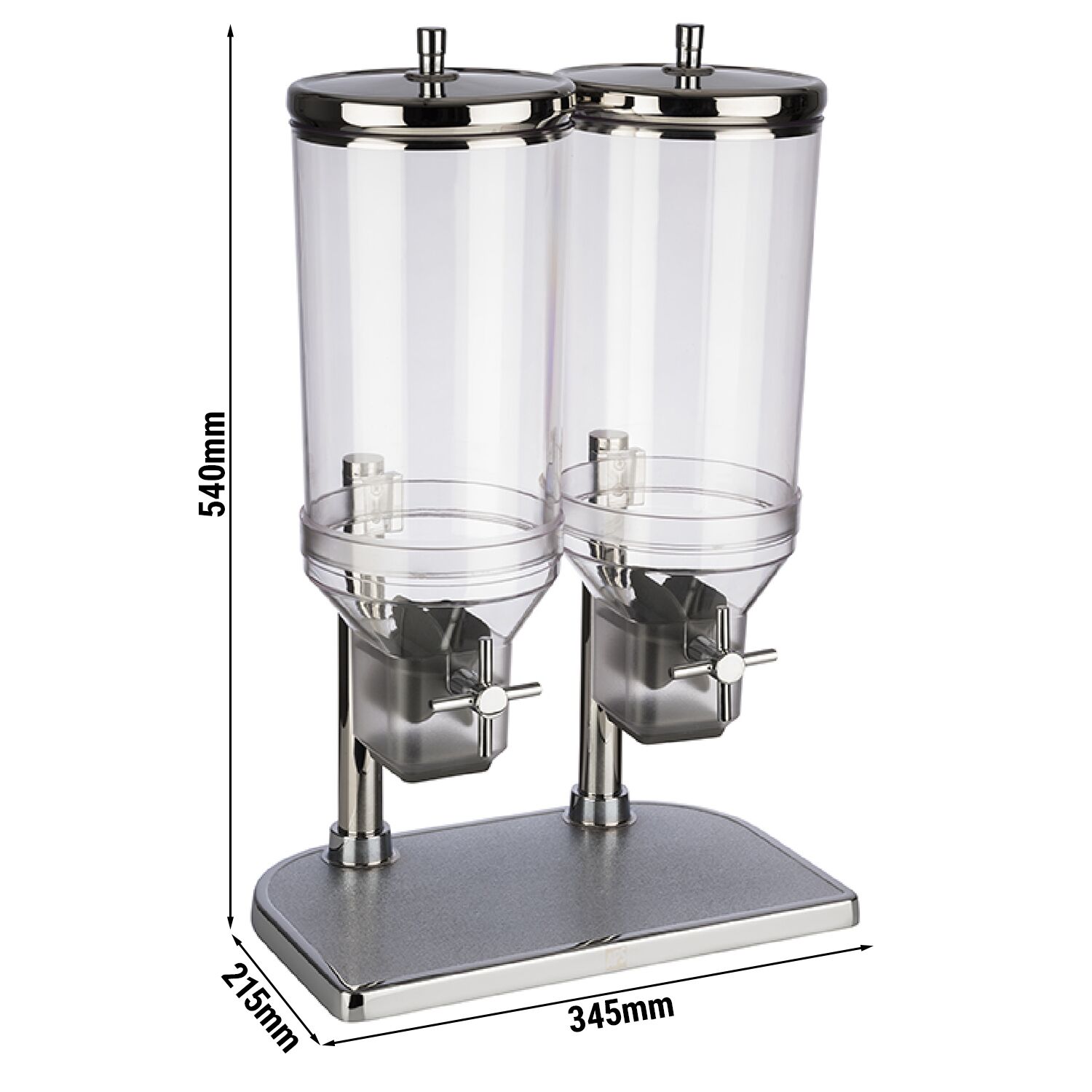 Dispenser per cereali - Linea FRESH+EASY - dosatore a manopola - 1 contenitore in SAN - 9 litri - supporto in acciaio inox