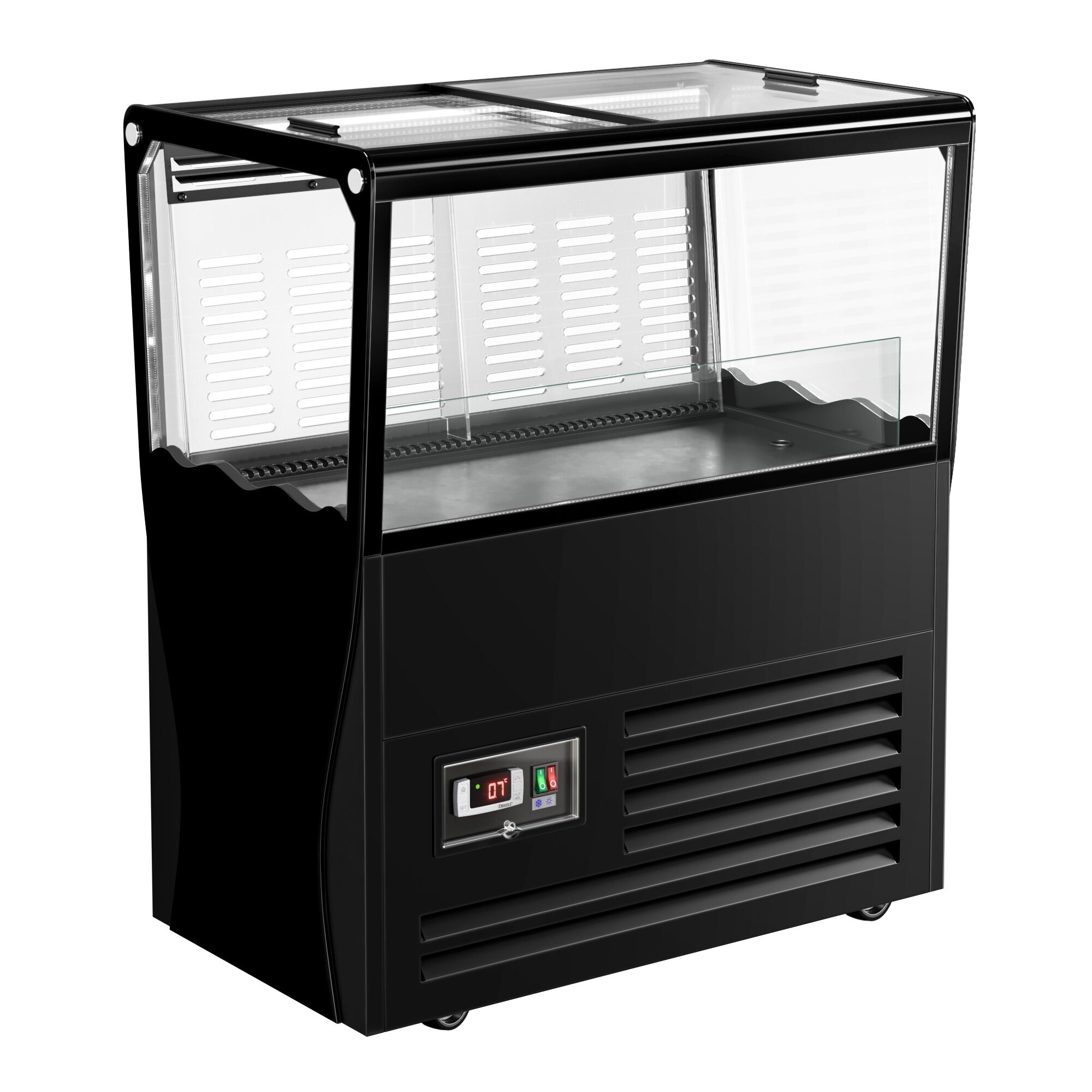 Chladicí ostrov na nápoje - 730x450 mm - 69 l - Se 2 posuvnými skleněnými víky - Pro CZ