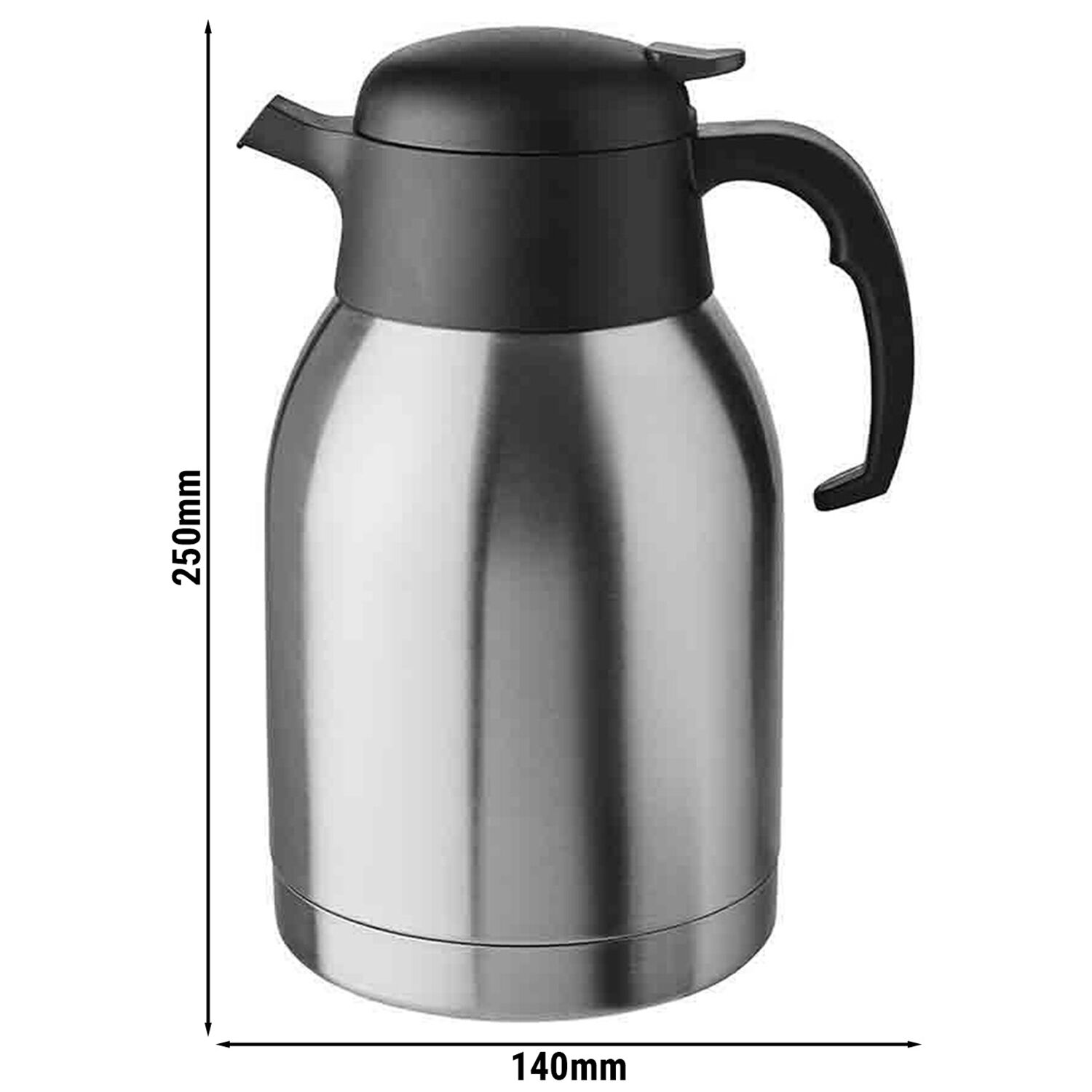 (6 pièces) Pichet isotherme CLASSIC – 2 litres – ouverture à une main