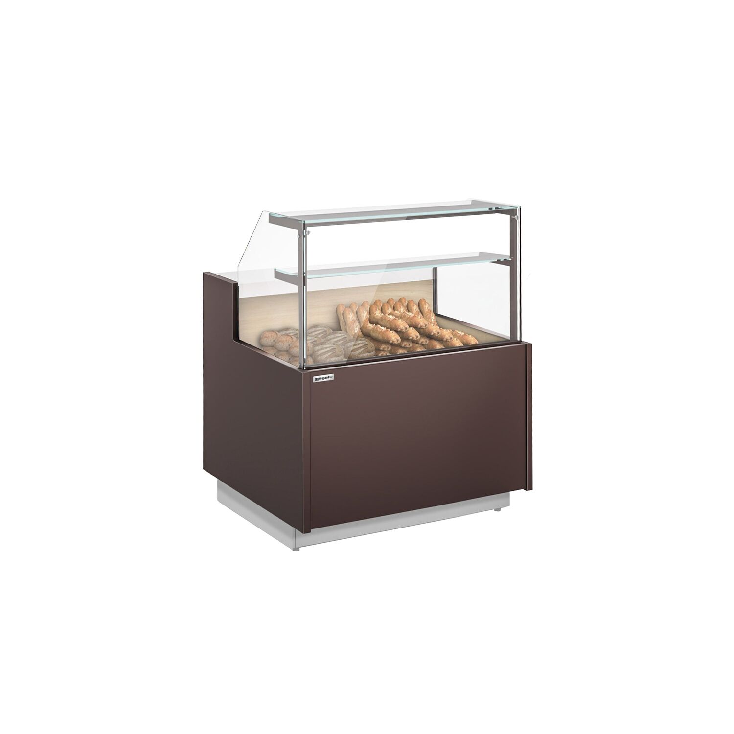 Comptoir à pain RIGA - 1058x990mm - 2 étagères - Éclairage LED - Vitrage de sécurité