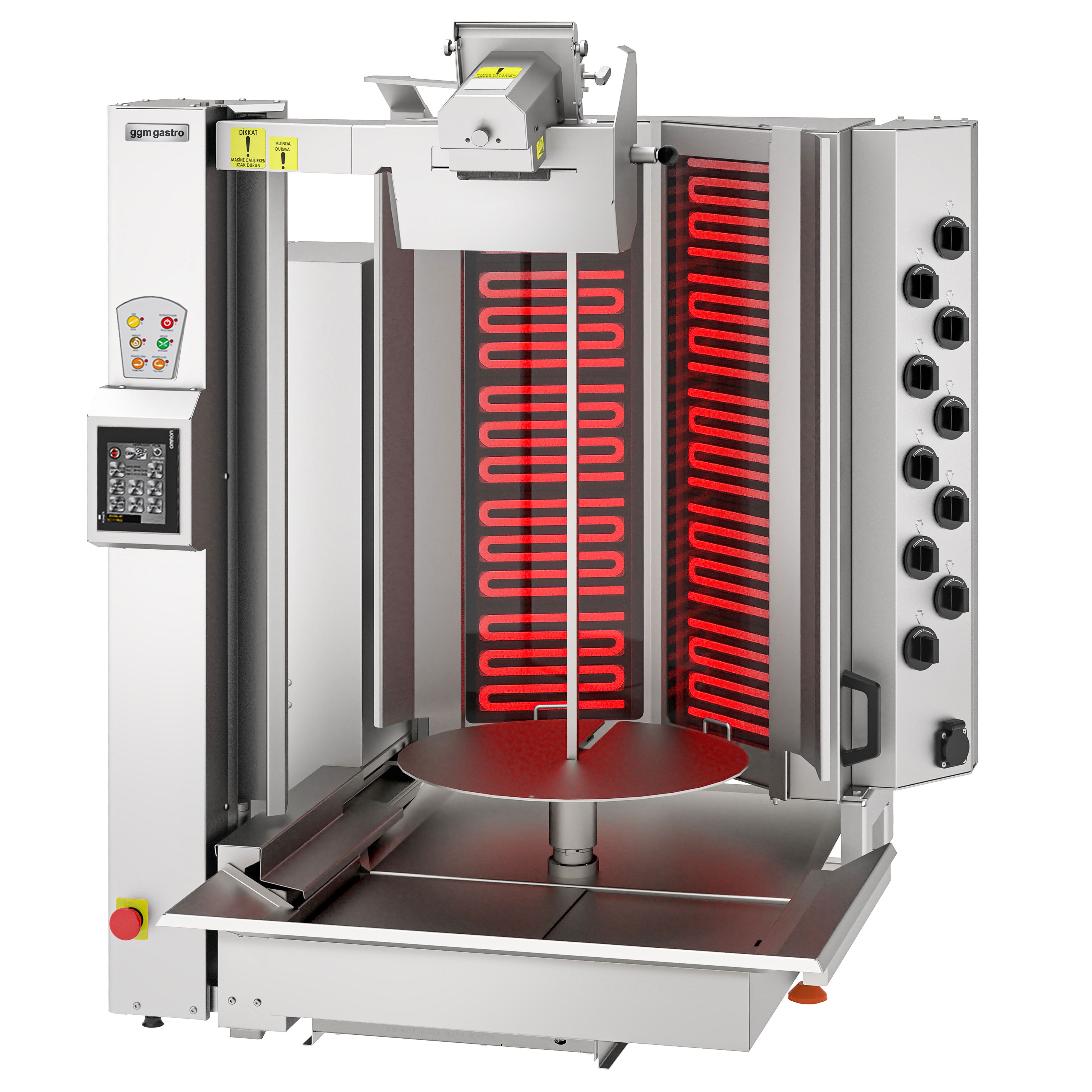 Electric Automatic Doner Kebab Grill - 10 Burner - up to 150kg - 16kW - incl. 1 skewer & grease tray