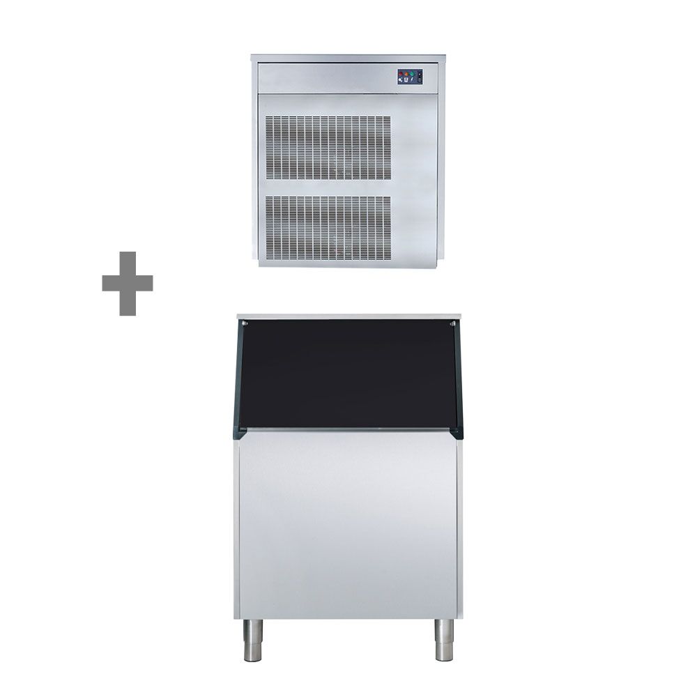 Machine à glace en grains - 220 kg / 24 h - contenant de stockage de glace 