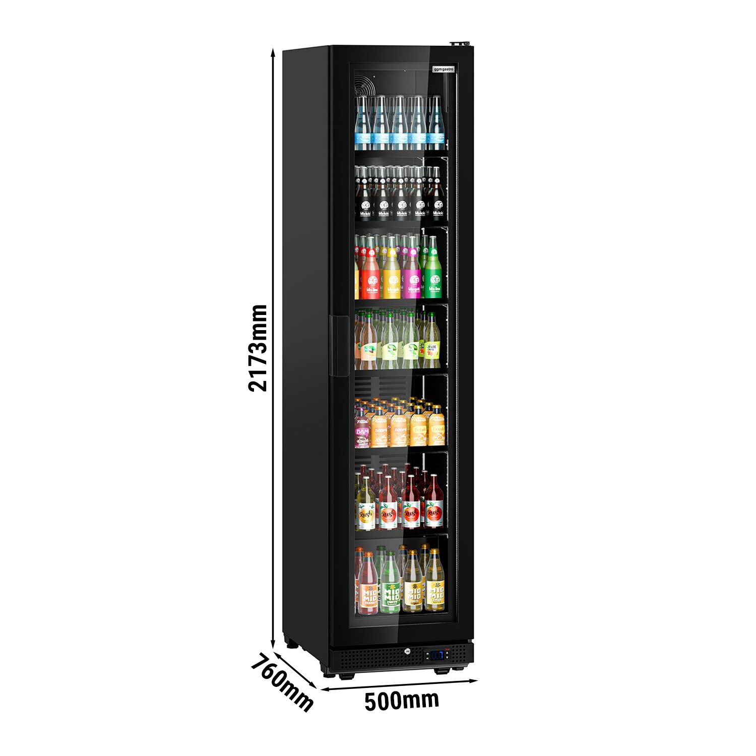 Vitrine réfrigérée à boissons - 463 litres - design sans cadre - avec 1 porte vitrée