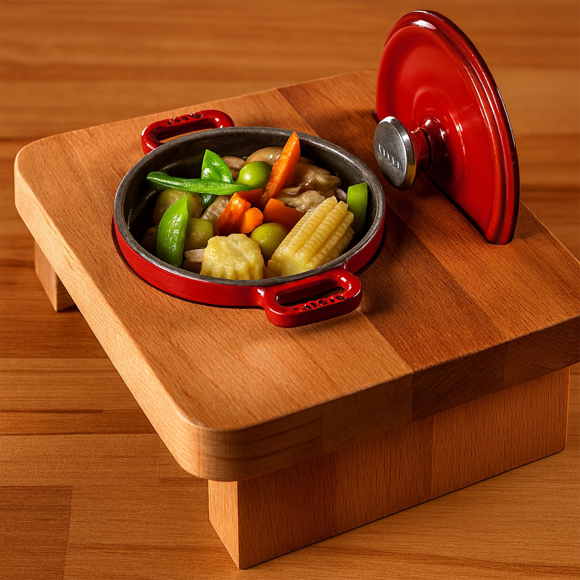 Support pour casserole en bois - pour 1 casserole