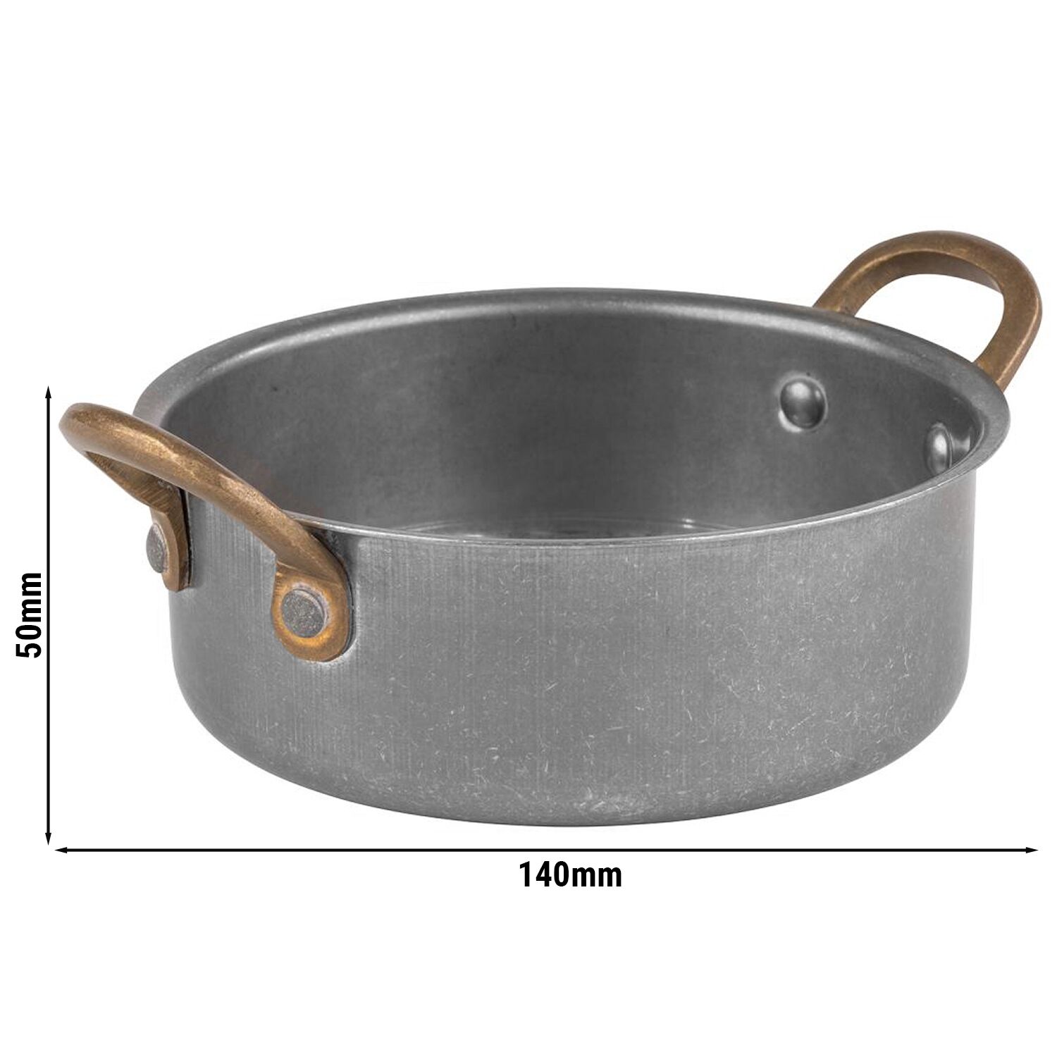 (6 pcs) Serving Pot VINTARA - Stainless Steel - 0.55L - Ø 140mm - Height: 50mm