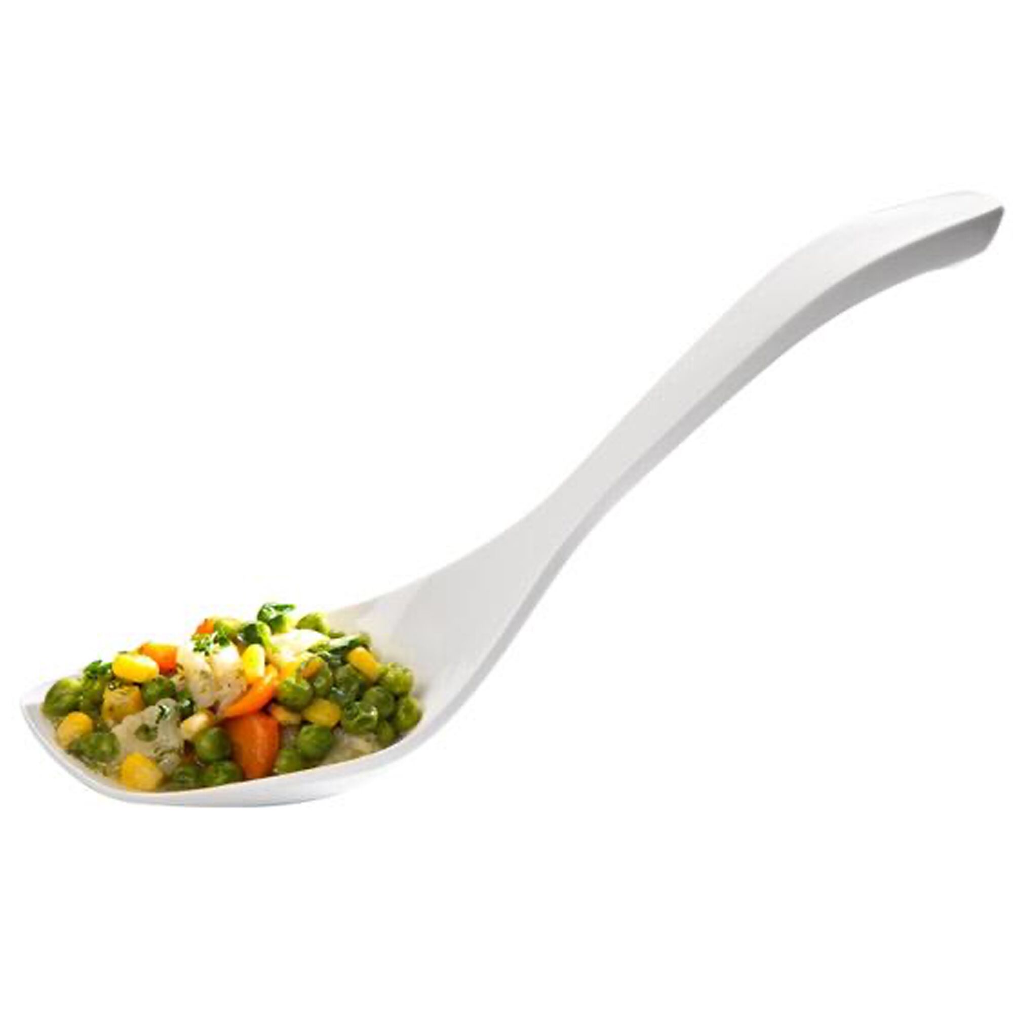 (6 pcs) Cuillère de service PREMIUM - Ø65mm - Longueur : 265mm - Mélamine - Blanc