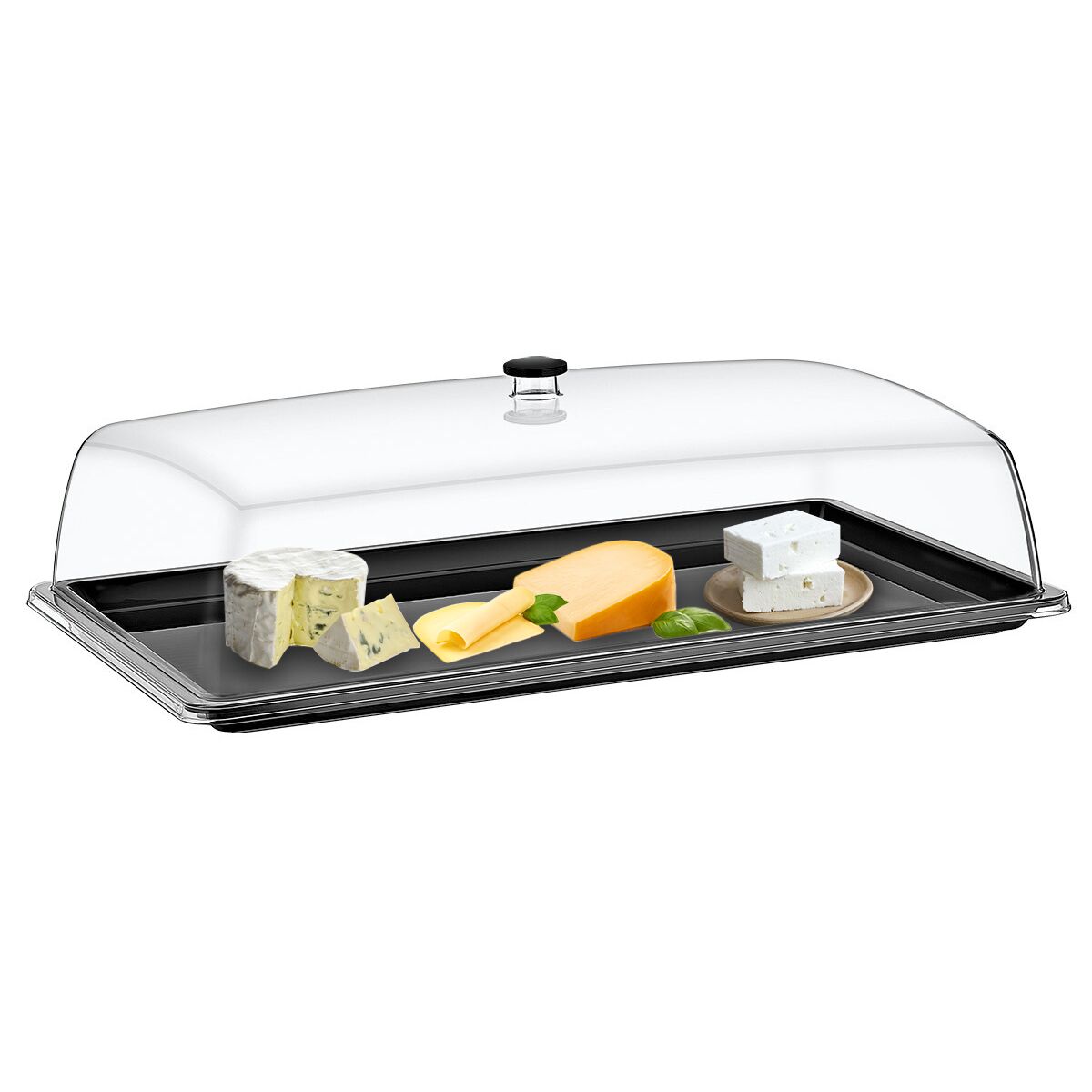 Tray with Dome Cover - GN 1/1 - Polycarbonate - 500x325mm - Height: 170mm - incl. GN 1/1 tray