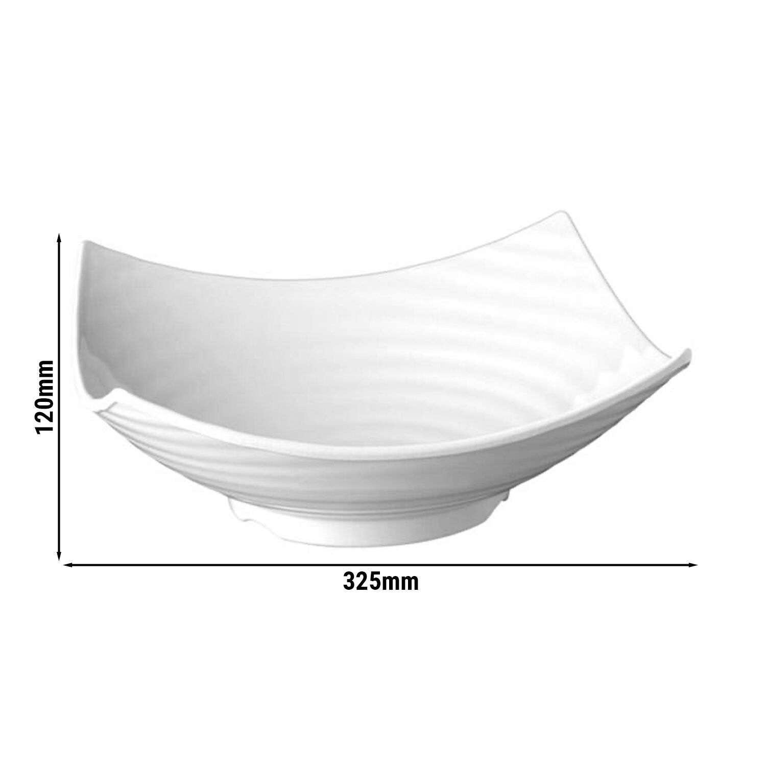 (6 pcs) Coupe - GLOBAL BUFFET - Mélamine - 3L - carré - 325x325mm - Profondeur : 120mm - Blanc
