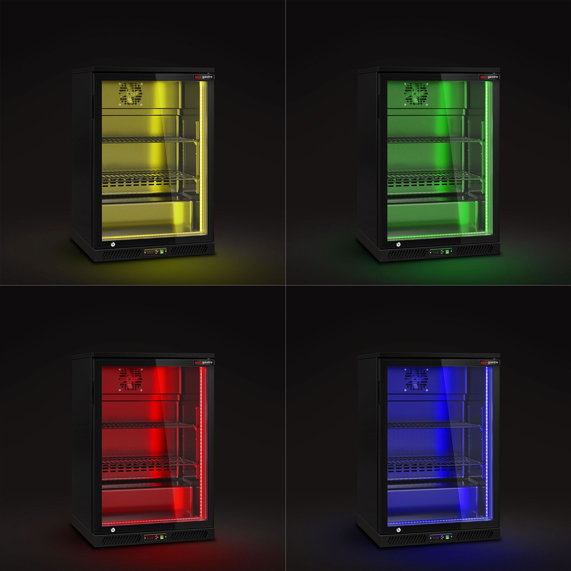 Commercial Back Bar Cooler - 600mm - 126L - with 1 glass hinged door - Black