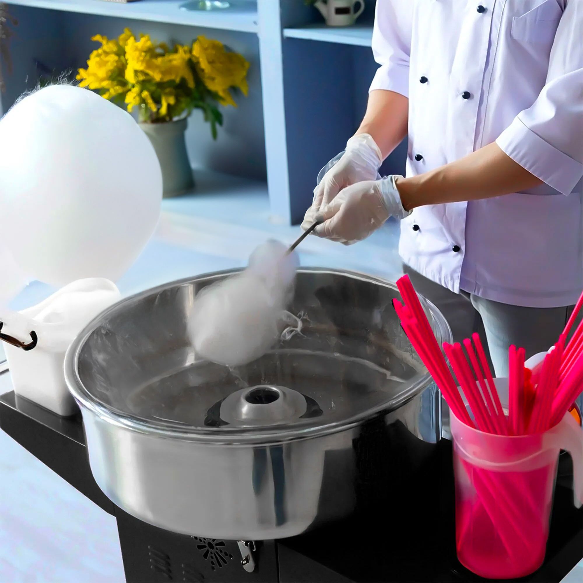 Commercial Candy Floss Machine - Ø520mm - 1.08kW - Black