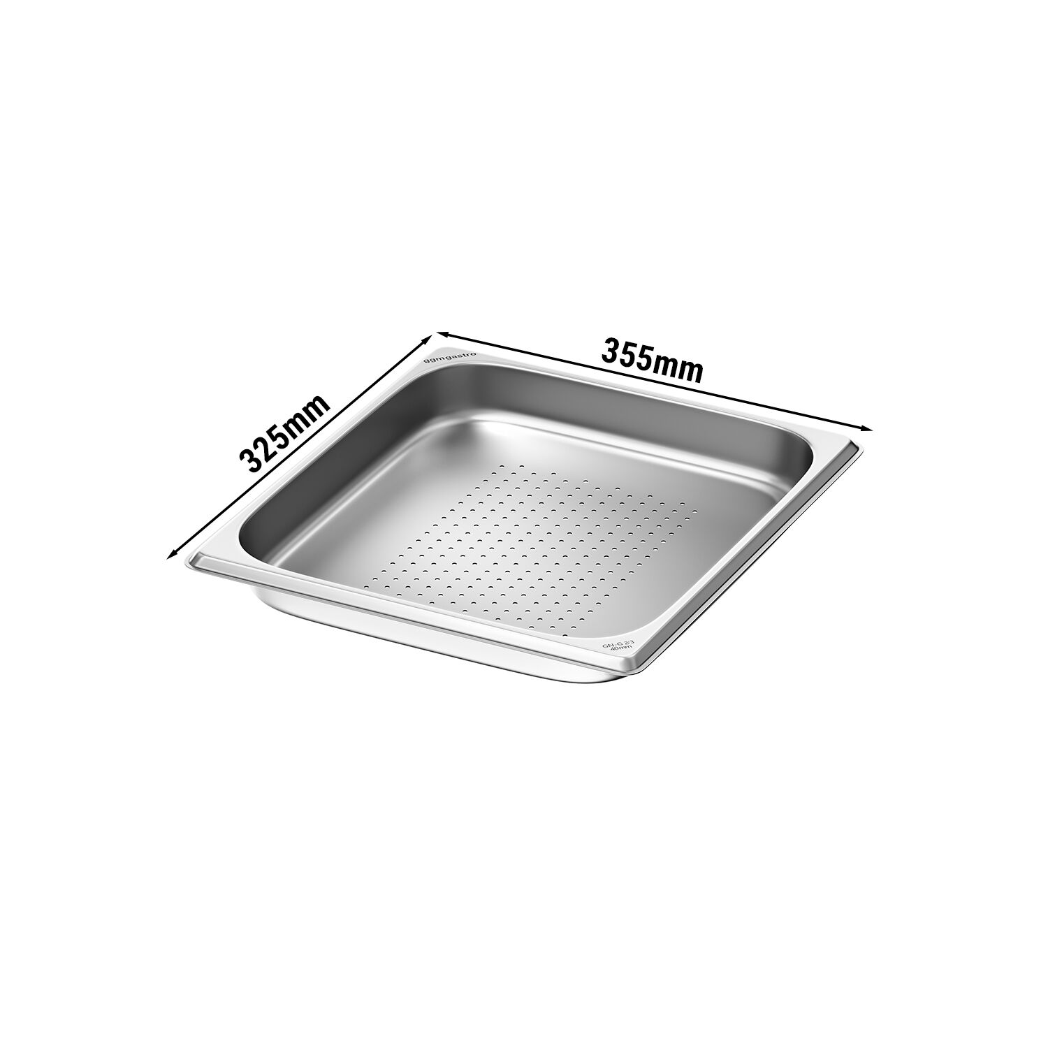 Récipients en acier inoxydable GN 2/3 - perforés - Hauteur : 40mm
