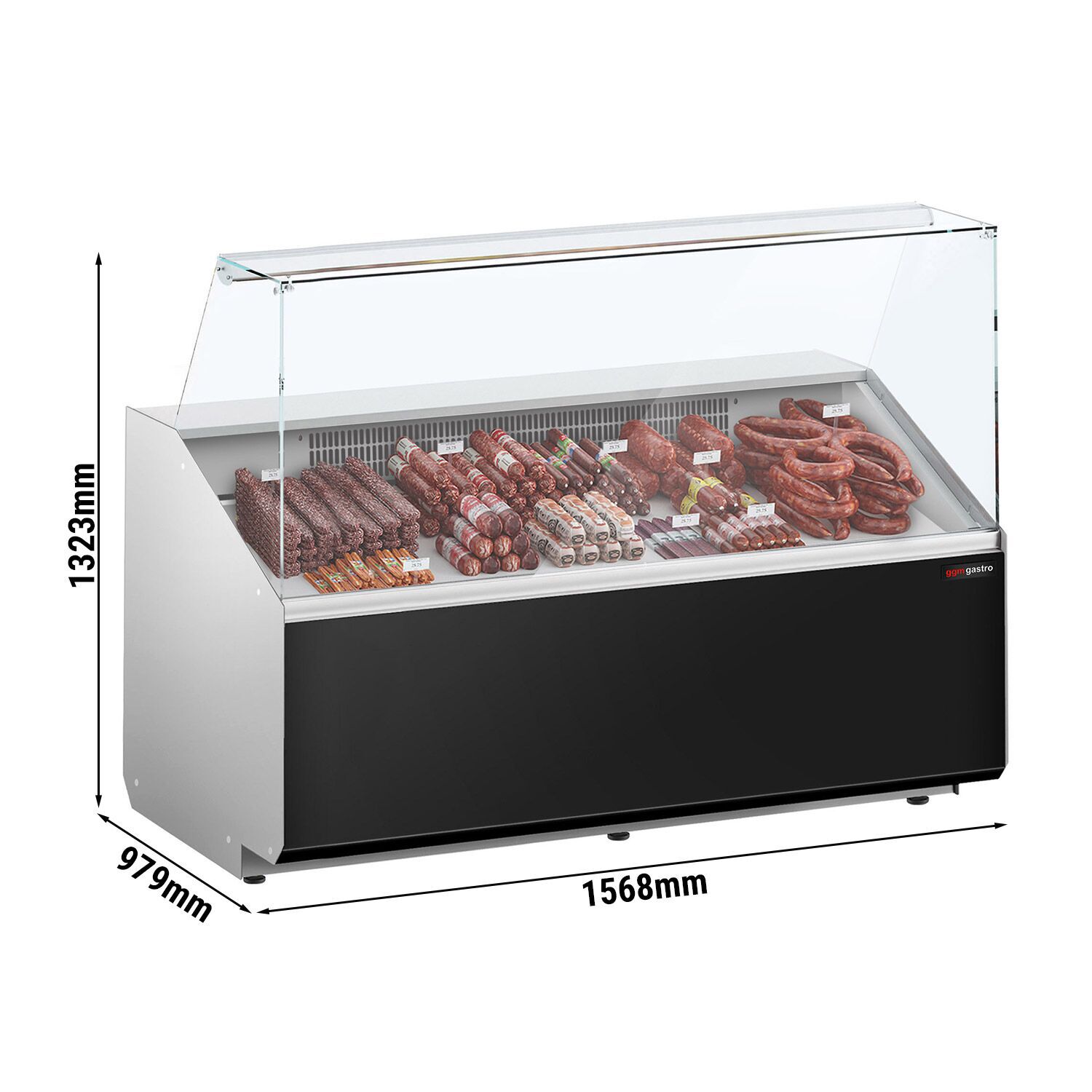 Serve Over Counter - 1568mm - black front - capacity 324 litres