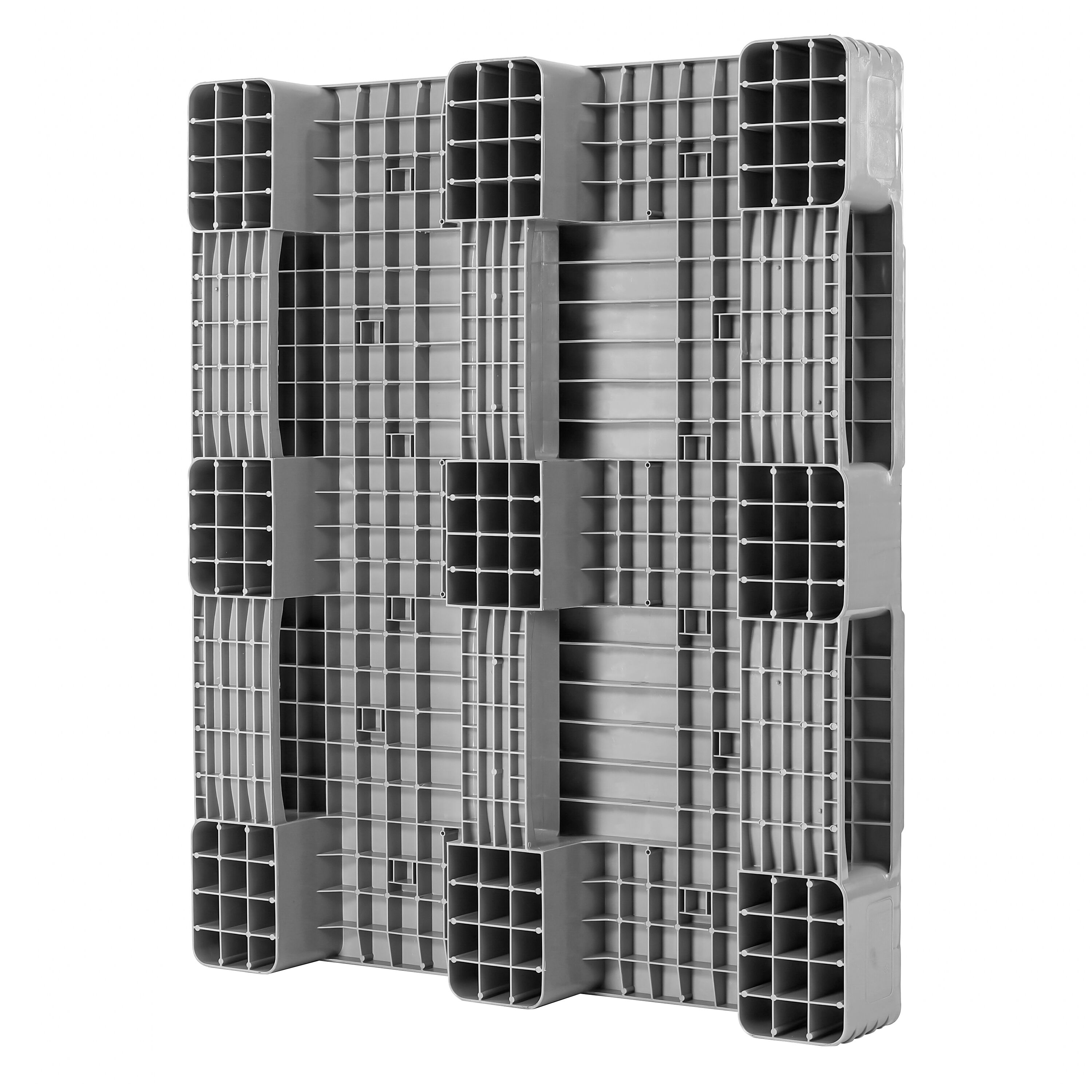 (3 pièces) Palette européenne EPAL en plastique – capacité de charge : 4000 kg – Gris