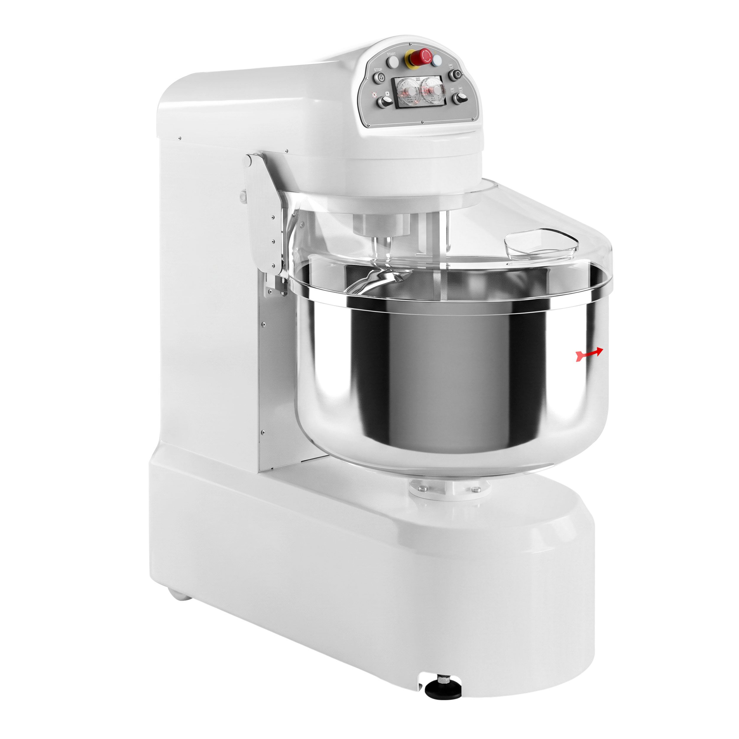 Spiraalkneder PREMIUM - 131l / 80kg - 2 snelheden - met vaste kom - timerfunctie - 400V - speciaal voor brooddeeg