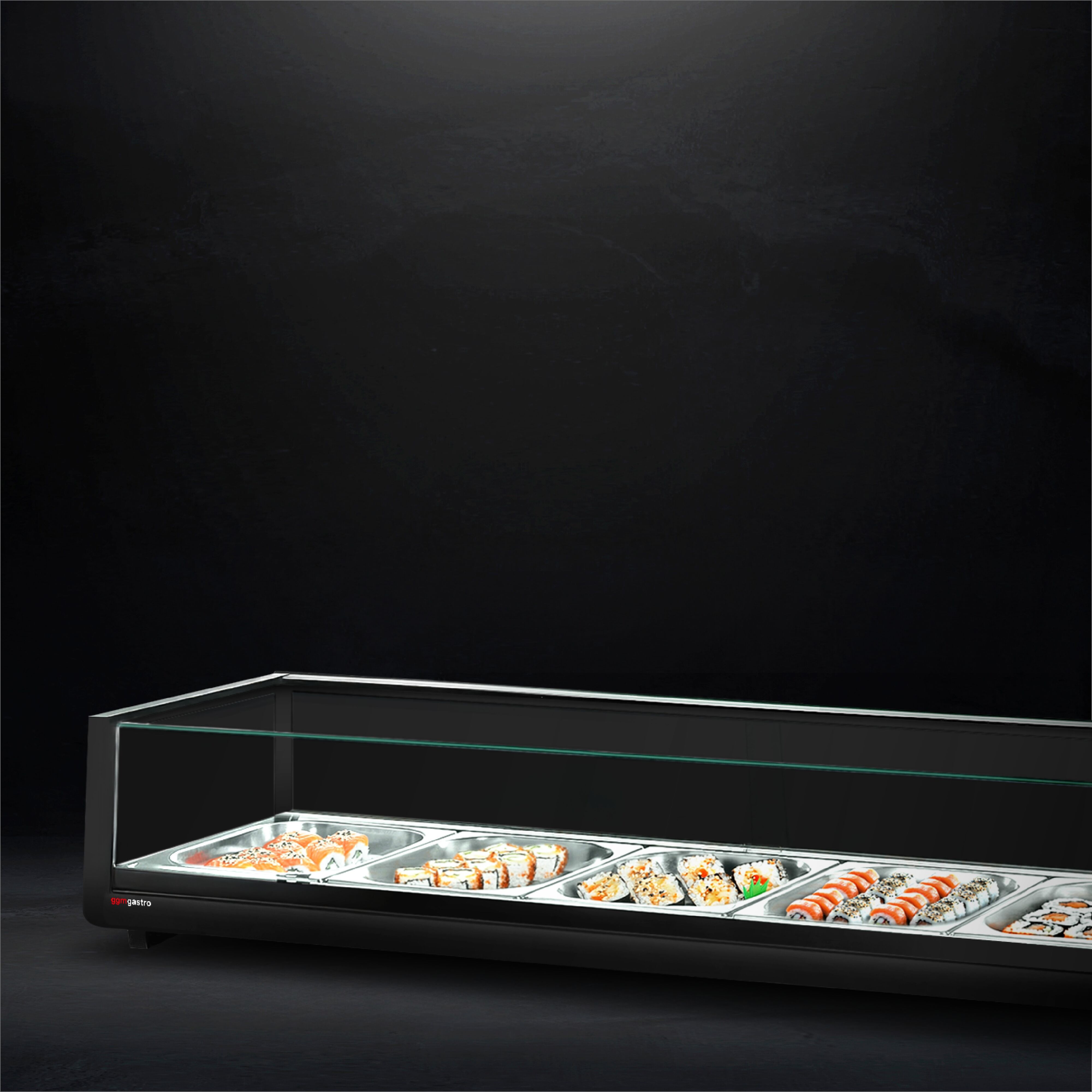 Vitrine réfrigérée à sushi – 6 × GN 1/3 – Noir