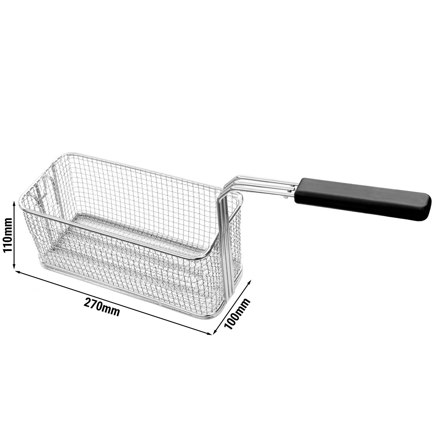 Demi-panier de friteuse - 100x270x110mm - 5L - Inox - pour Friteuses EFK46-EN, EFK66-EN, EFK473H-10N, EFK400-EN, EFK873H-10+10N, EFK800-EN
