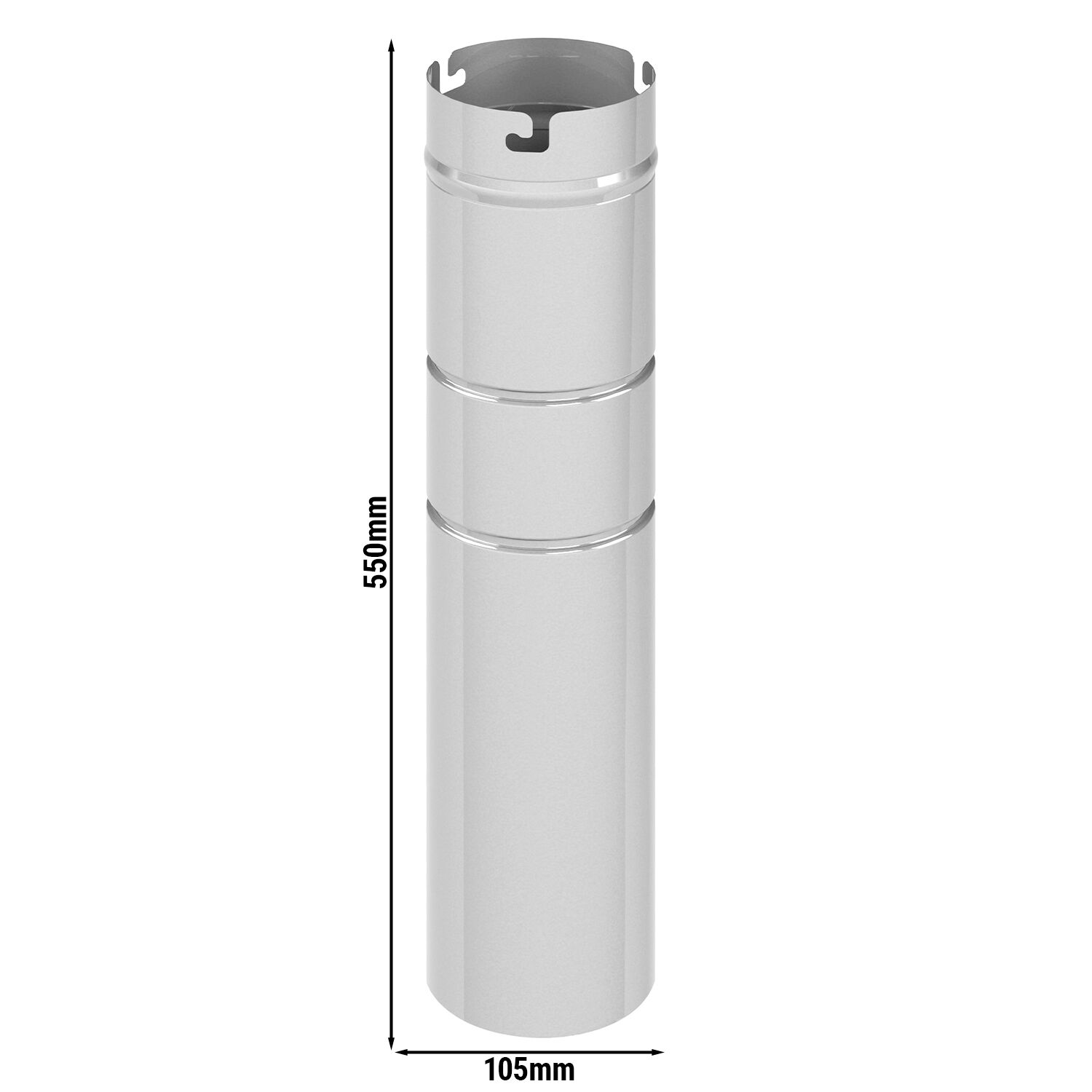 Poubelle pour nettoyeur automatique de porte-filtre - à fixer sur le plan de travail - Acier inoxydable - 150x150x455mm - Capacité: 3kg de marc de café - pour ASRMHQ, ASROHQ