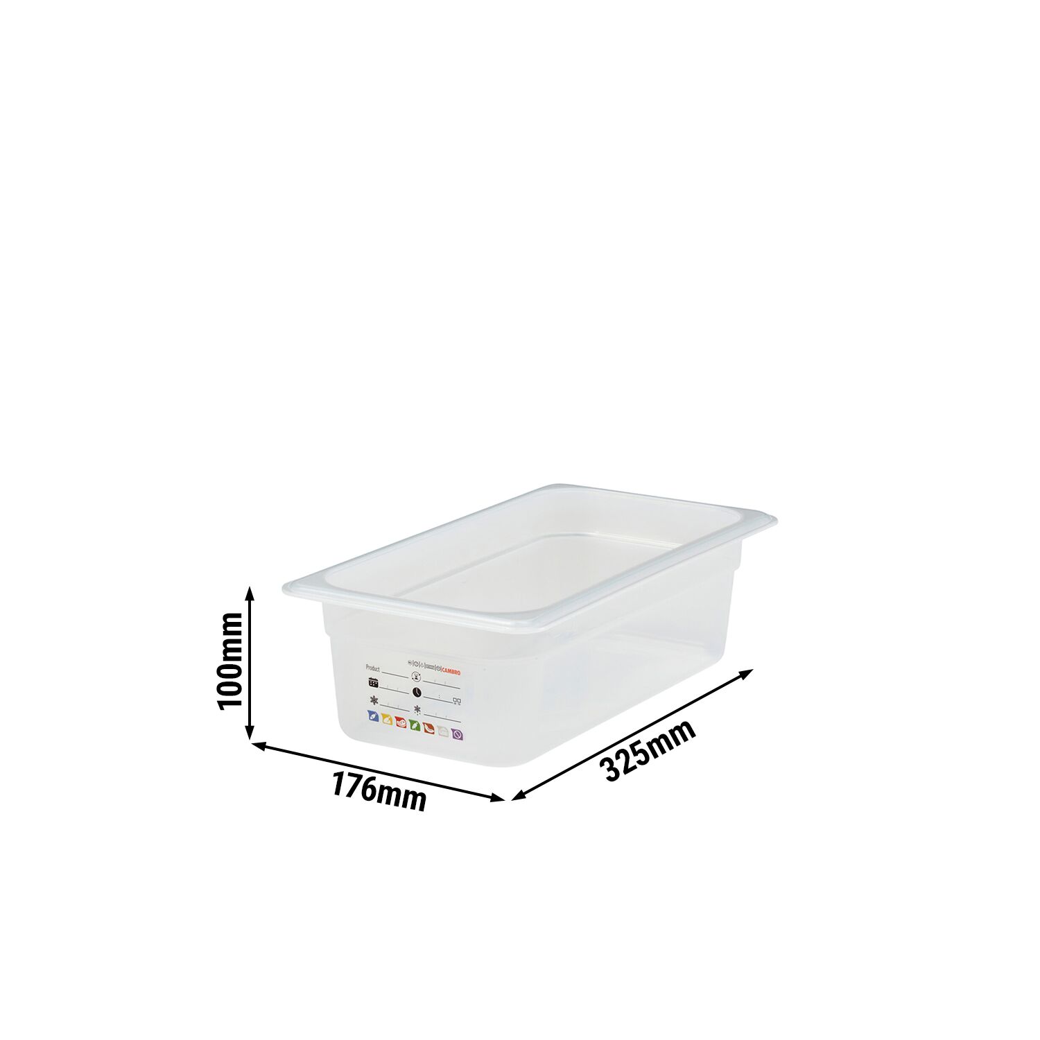 (6 pièces) CAMBRO | SafeTrak - Récipients en polypropylène GN 1/3 - laiteux - Hauteur : 100mm