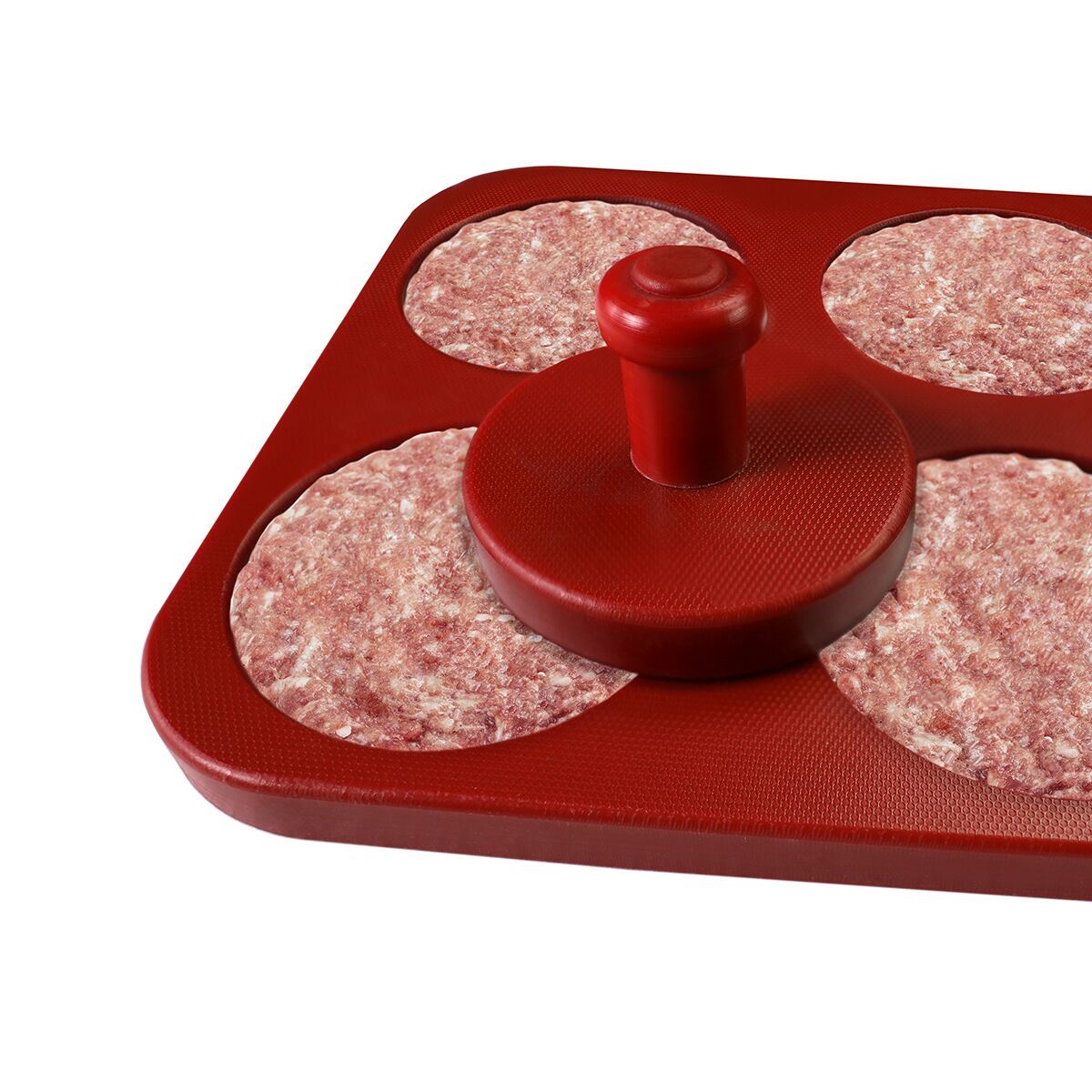 Frikadellen-/ Hamburgerpresse - Kunststoff - mittel - Ø 100mm - 8 Löcher - 125 Gramm
