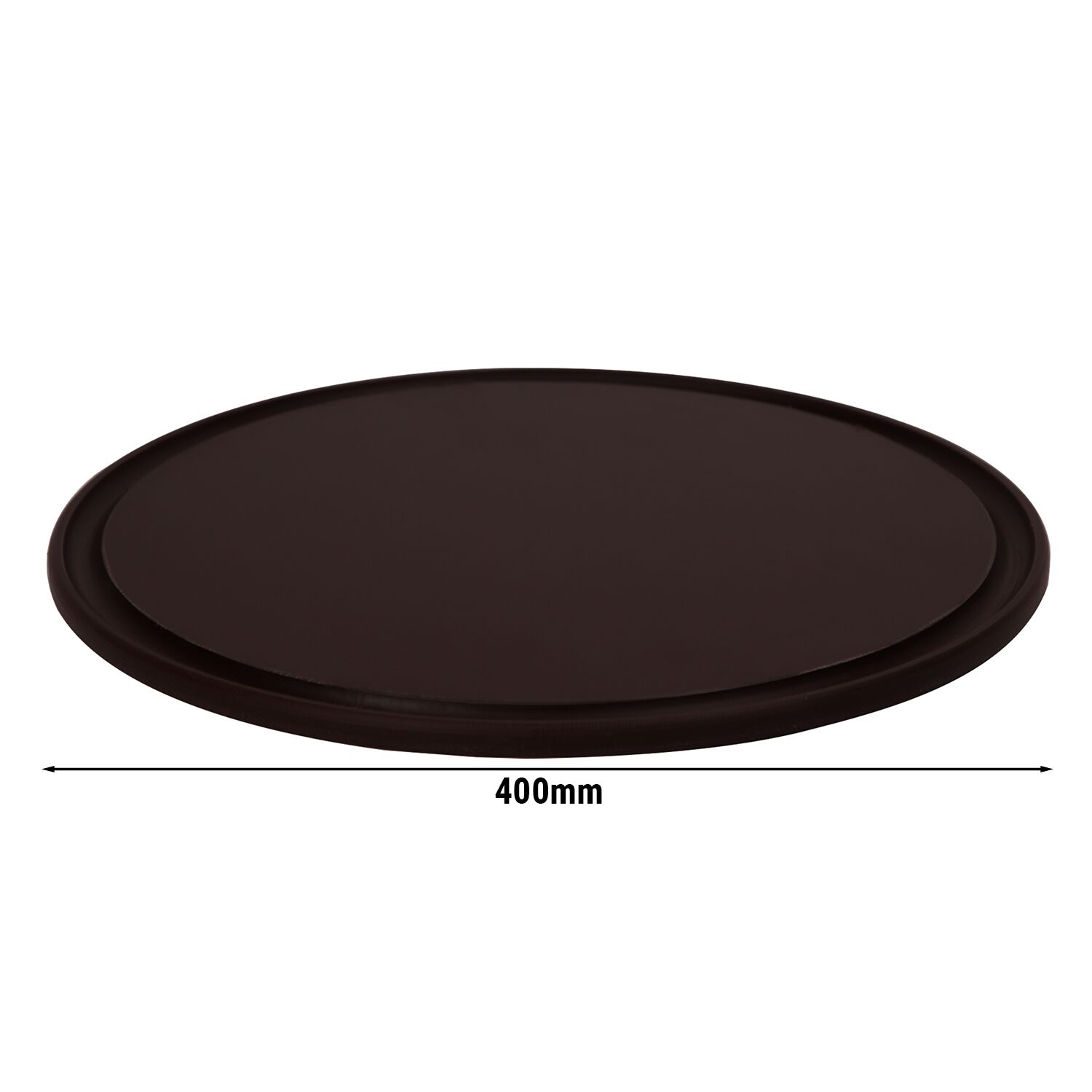 (12 Pièces) Assiette à Pizza - Polyéthylène - Ø 400 mm - Avec Rainure à Jus - Marron