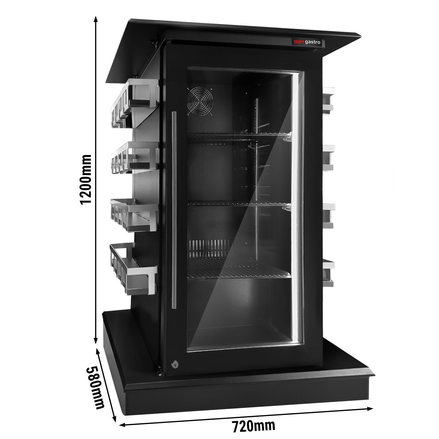 Minibar vitré - 820mm - 110 L - 1 porte vitrée - éclairage LED - affichage digital de la température - +2 à +12 °C