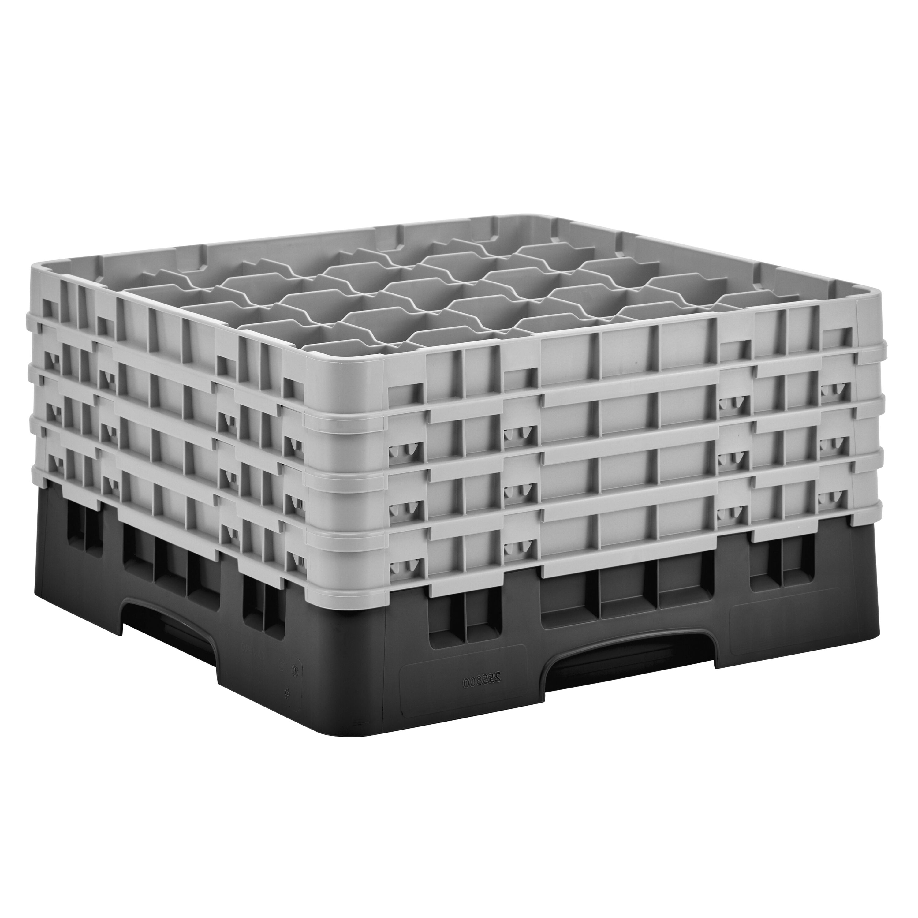 CAMBRO | CAMRACK® - سلة كؤوس 1/1 مع 4 قطع تمديد - 500×500 مم - 25 قسم - أسود