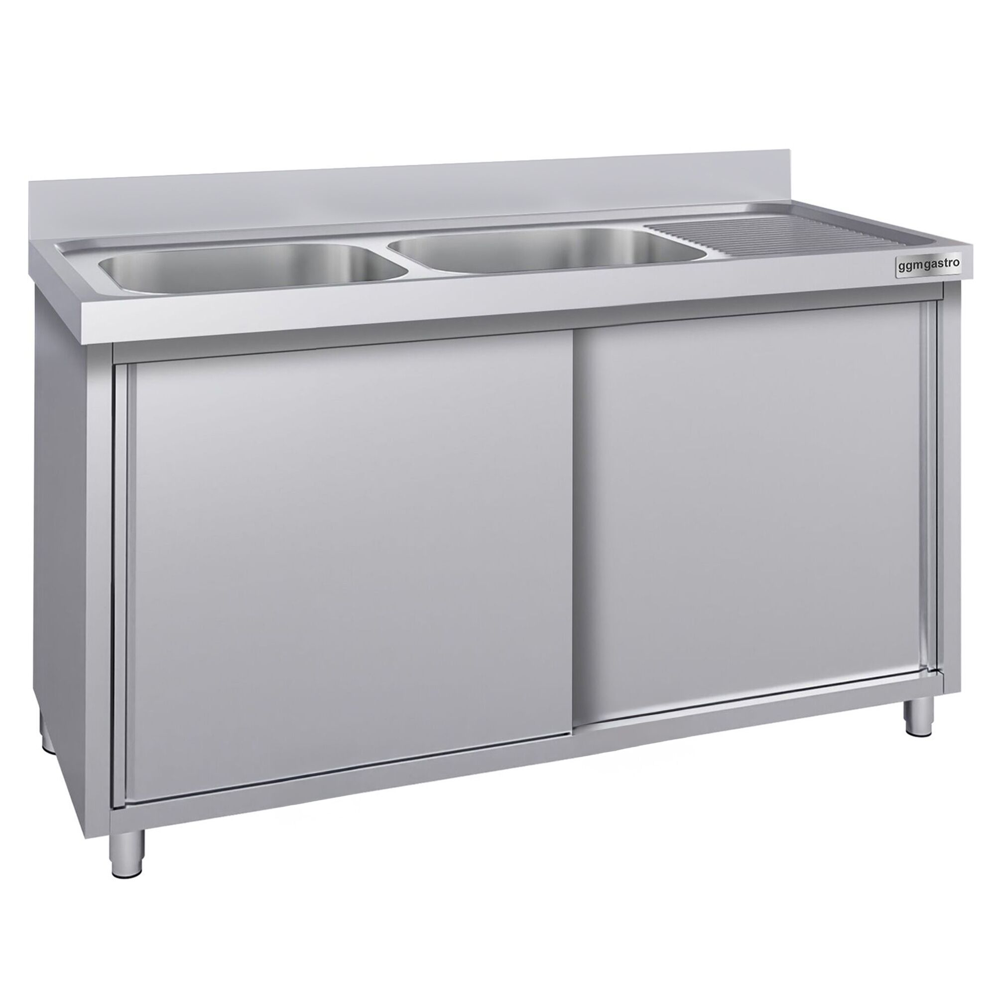 Meuble évier ECO - 1400 x 700 mm - avec 2 bacs à gauche
