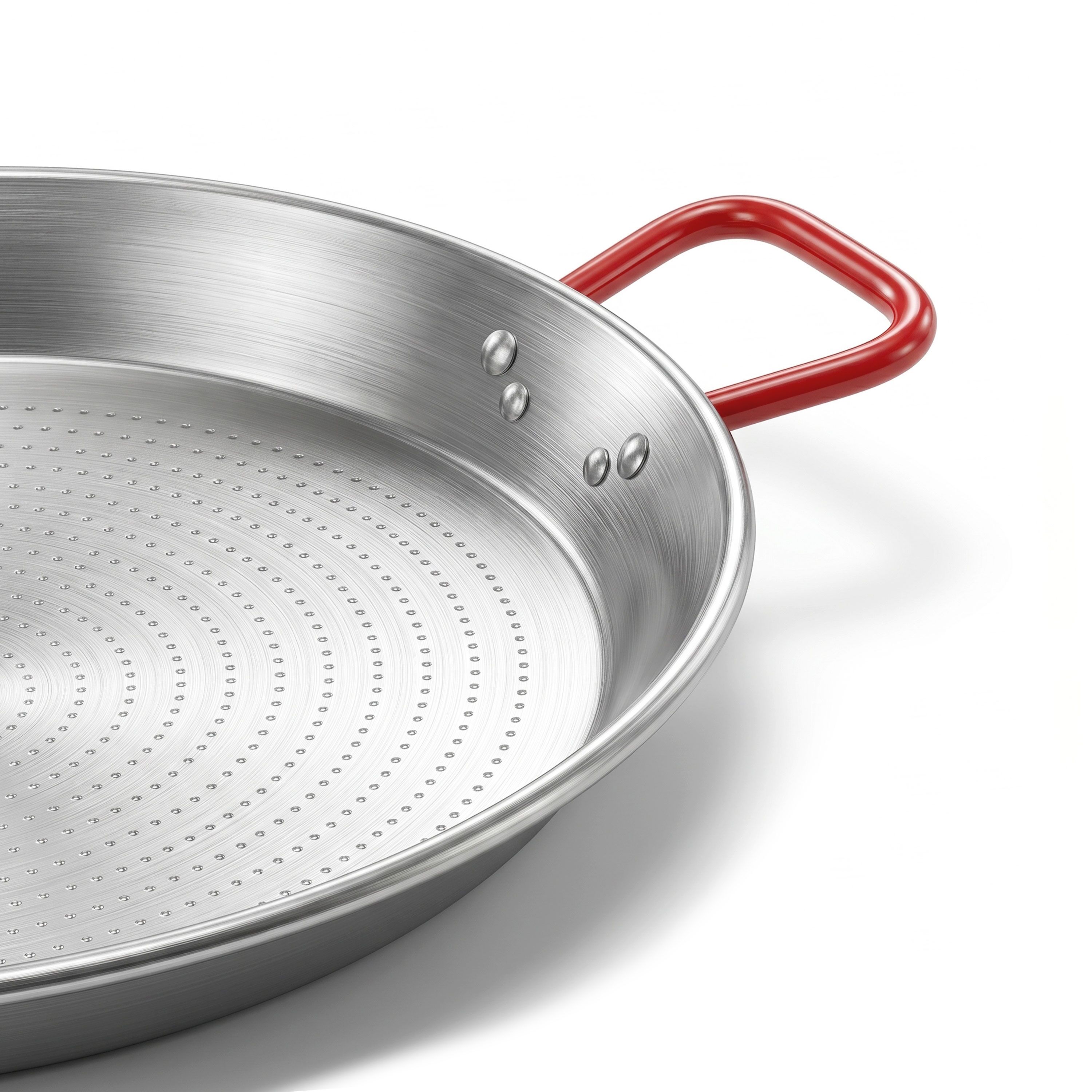 Poêle à paella - Ø 600mm - Acier au carbone - Poignées rouges