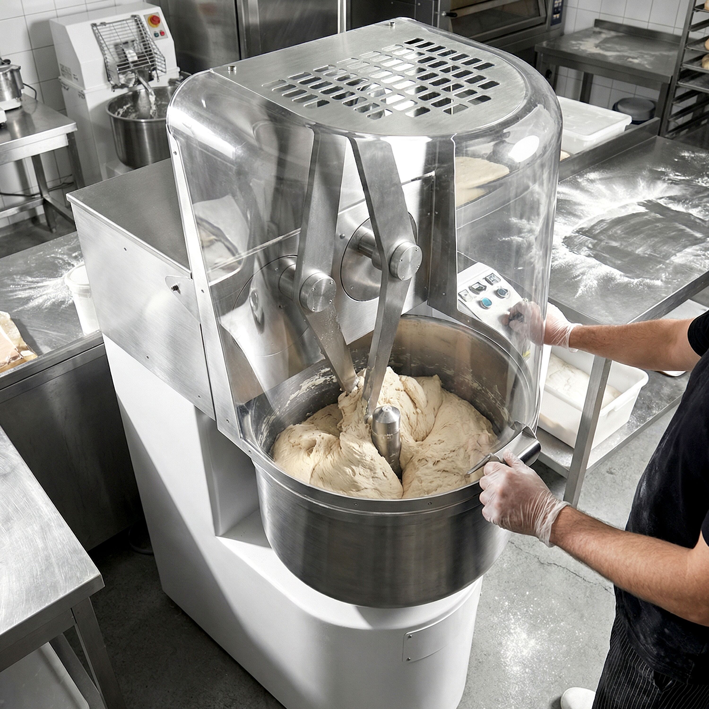 Impastatrice a bracci tuffanti professionale - 175L / 100kg - 2 velocità - a bracci tuffanti - 400V trifase - per panificazione